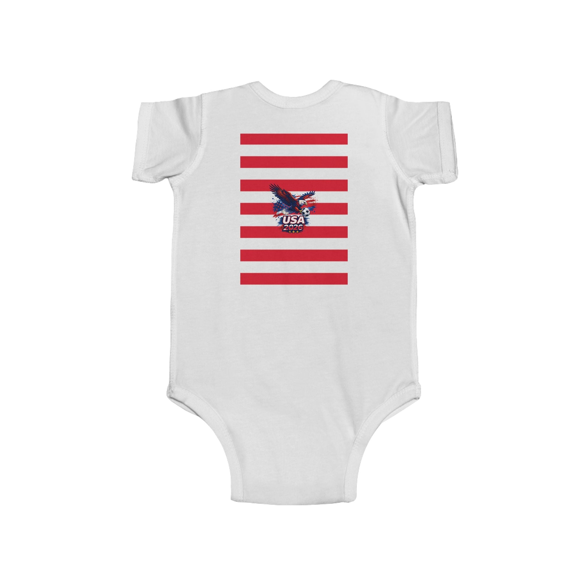 Infant Bodysuit - USA Flag Stripes with Eagle Graphic (Patriotic Baby Onesie)