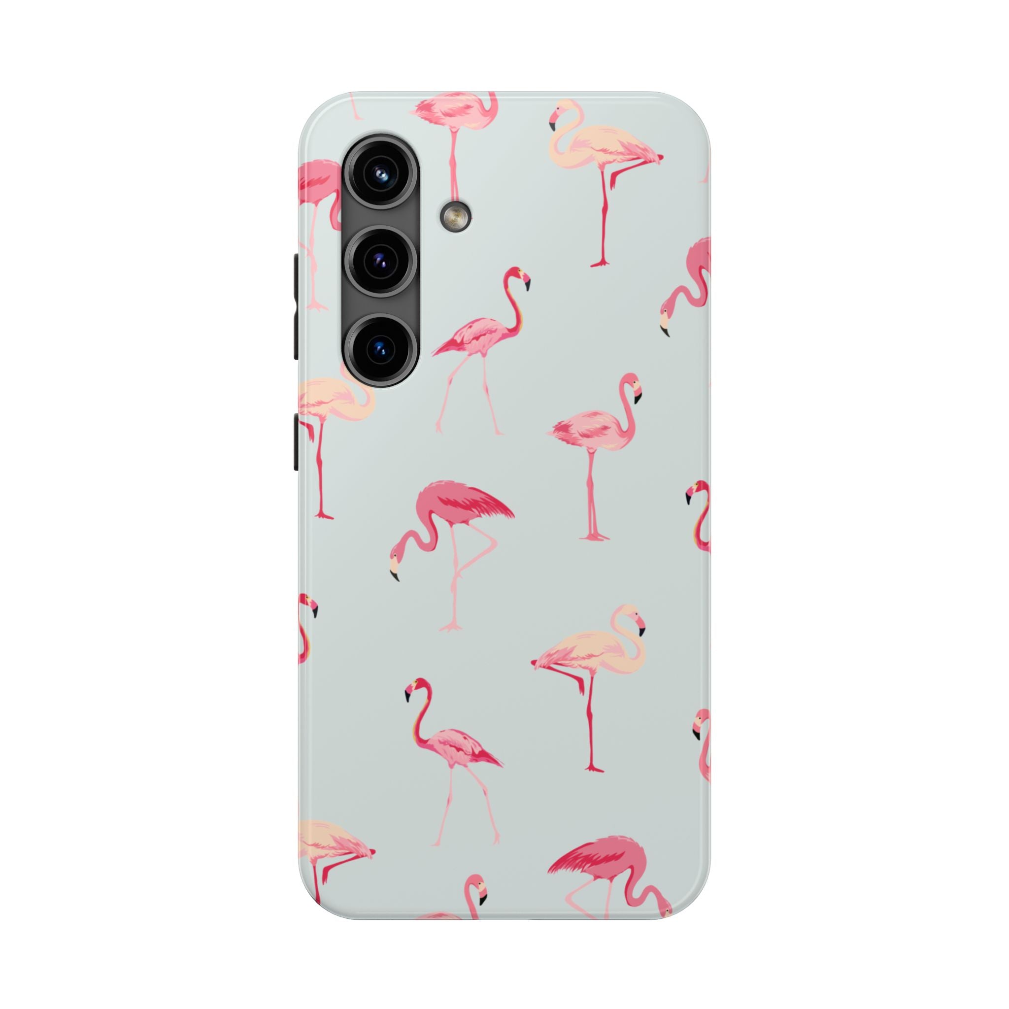 Flamingo Pattern Tough Phone Case — Cute Pink Birds Protective Phone Cover
