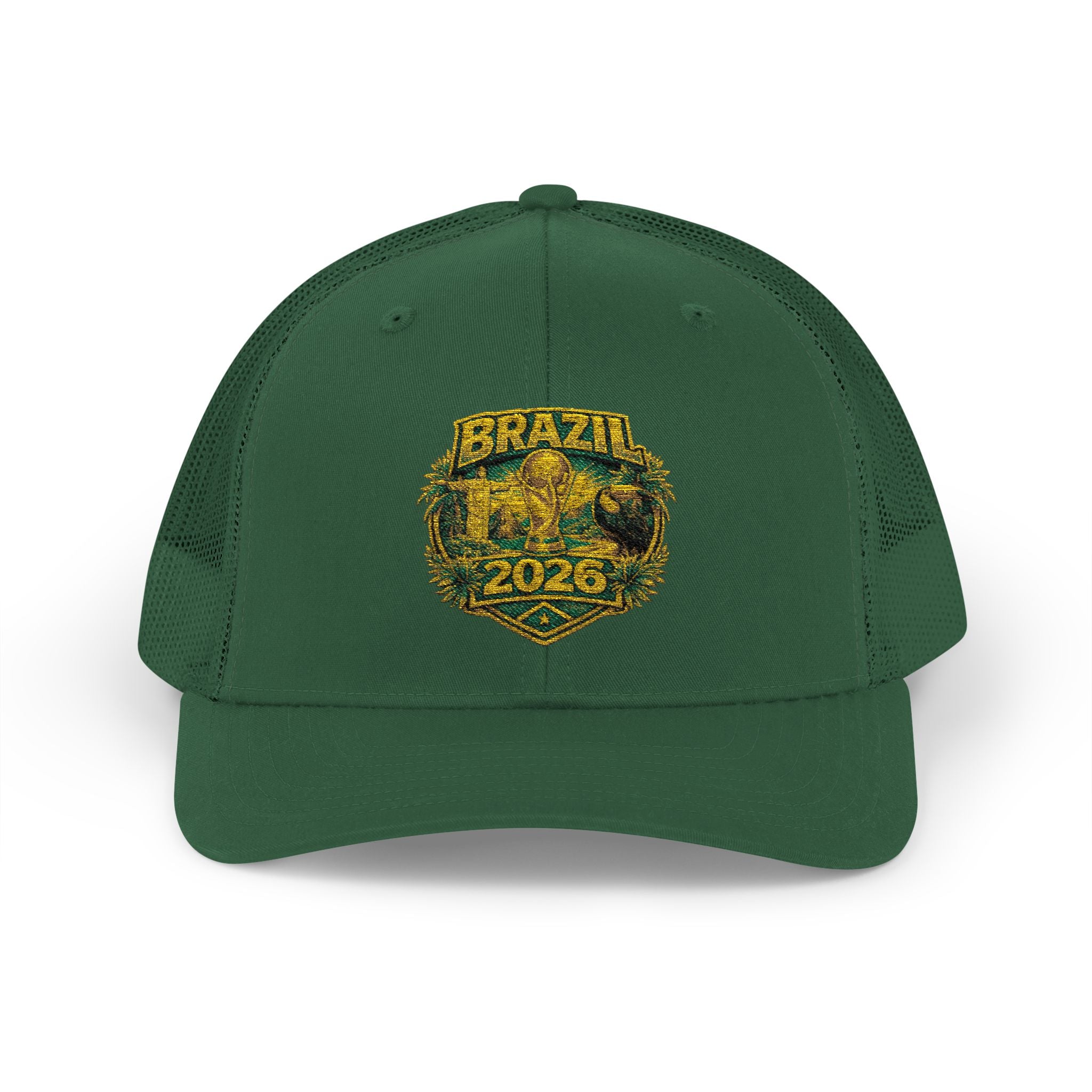 Brazil  Vintage Patch Trucker Cap — Rustic 2026 Crest Snapback