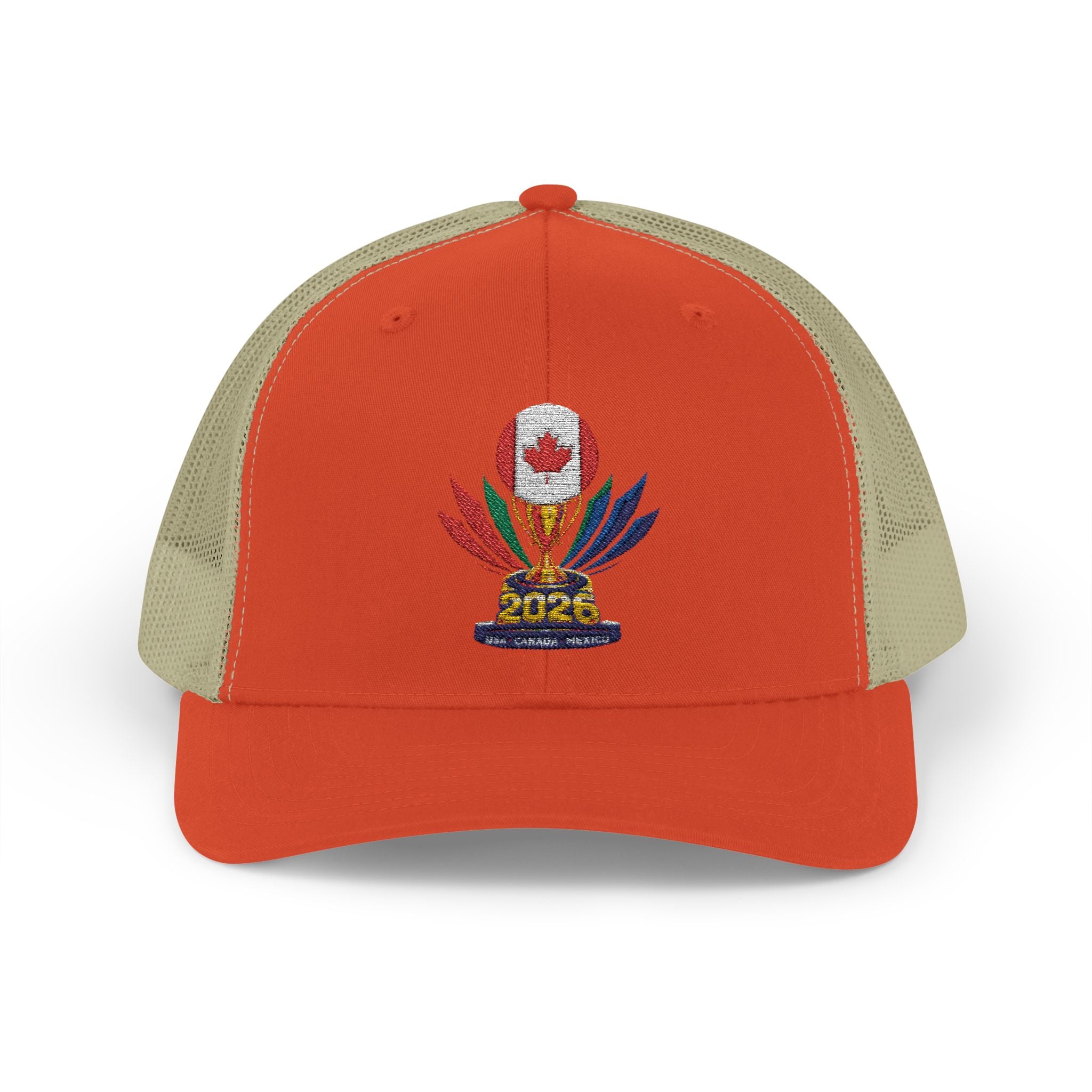 Embroidered Colorful Trophy Trucker Cap - Snapback Mesh Hat