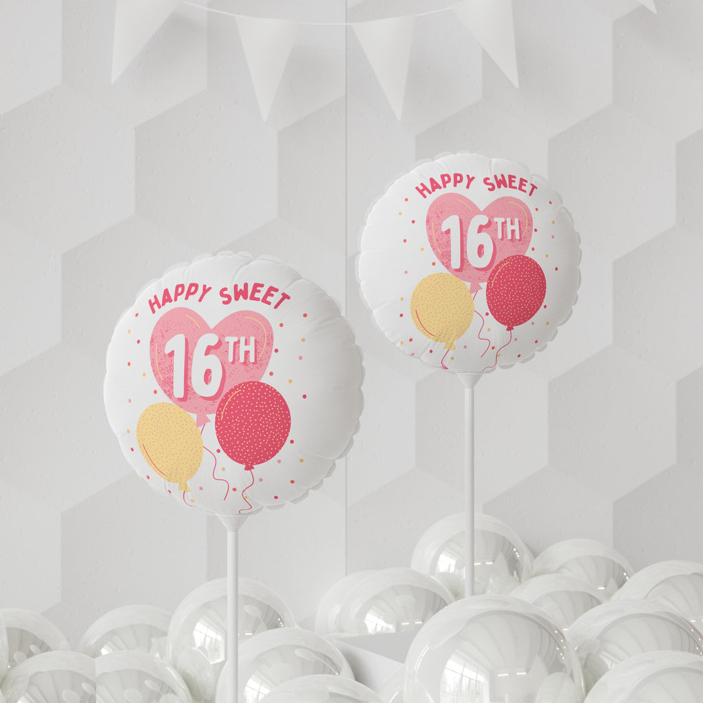 16th Birthday Balloon – Happy Sweet 16 Foil Party Balloon (11")