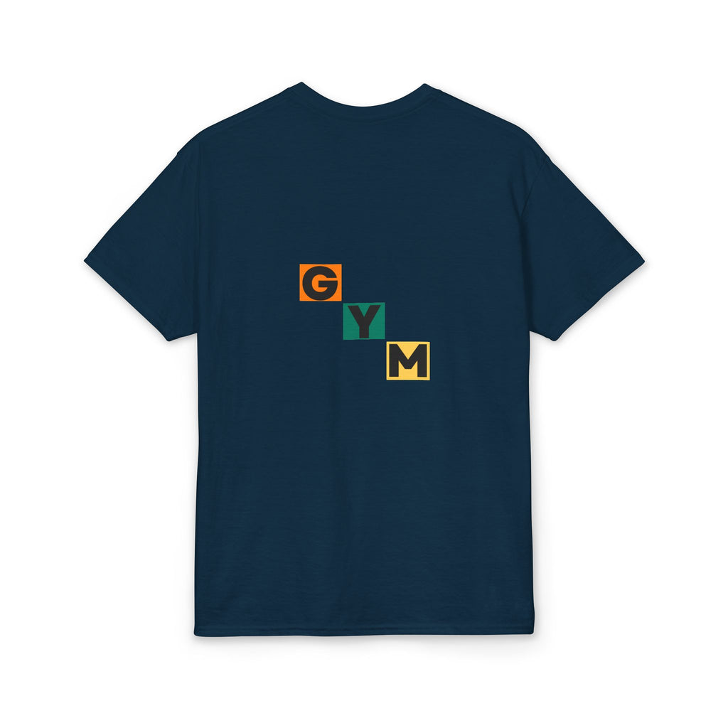 Gym Blocks Graphic T-Shirt — Retro Fitness Silhouette Tee
