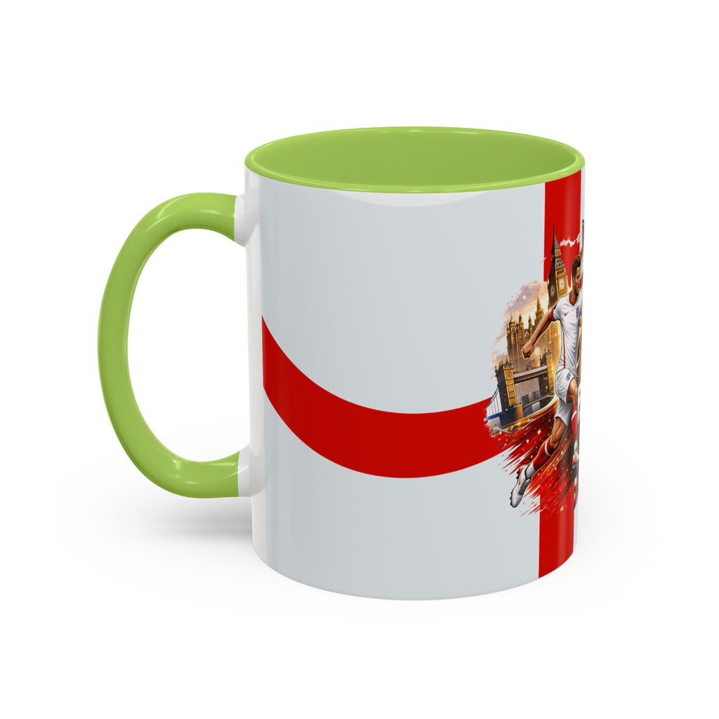 England 2026 Football Cup Accent Mug — Lion & St. George Soccer Coffee Cup (11/15oz)