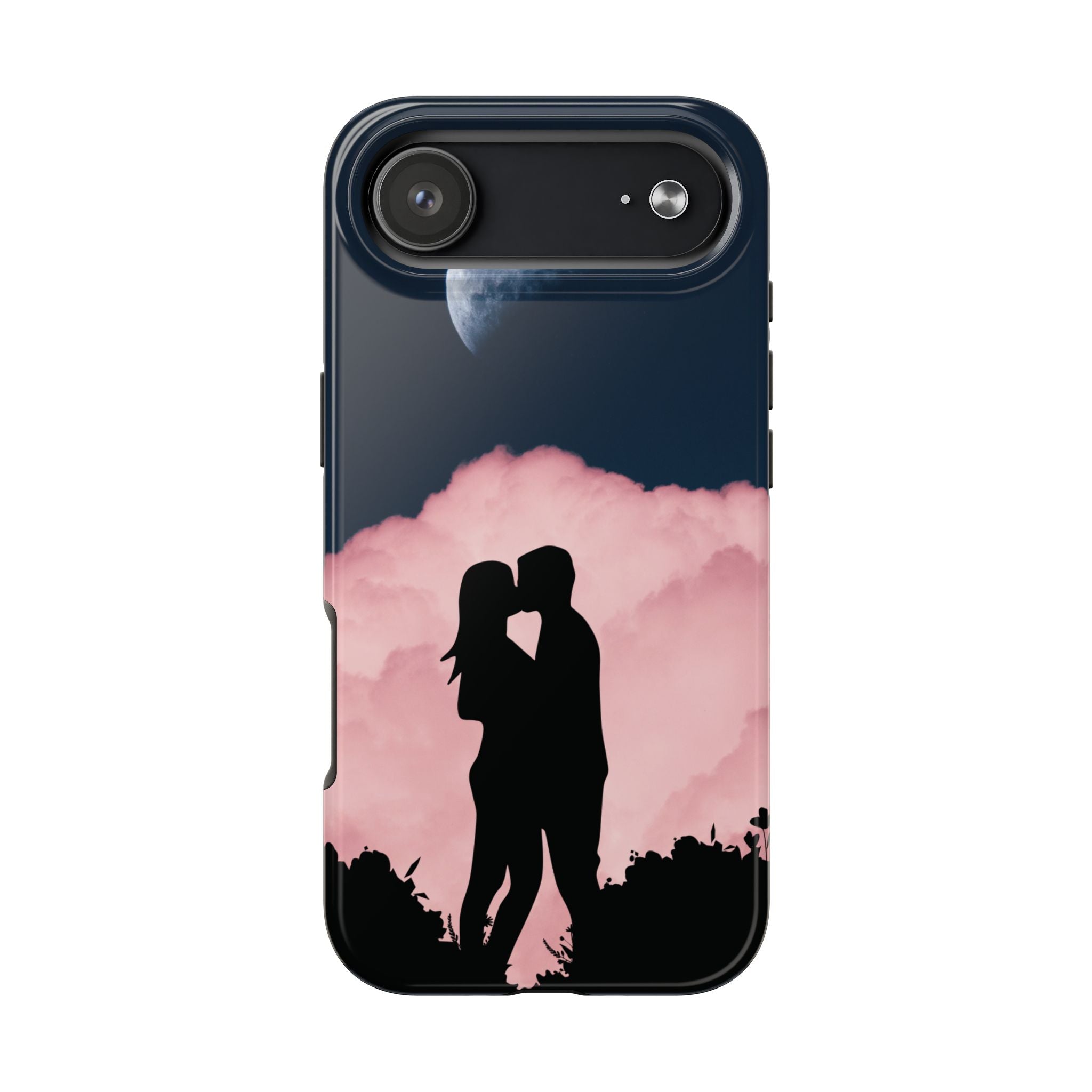 Tough Phone Case — Romantic Couple Silhouette with Moon & Pink Cloud