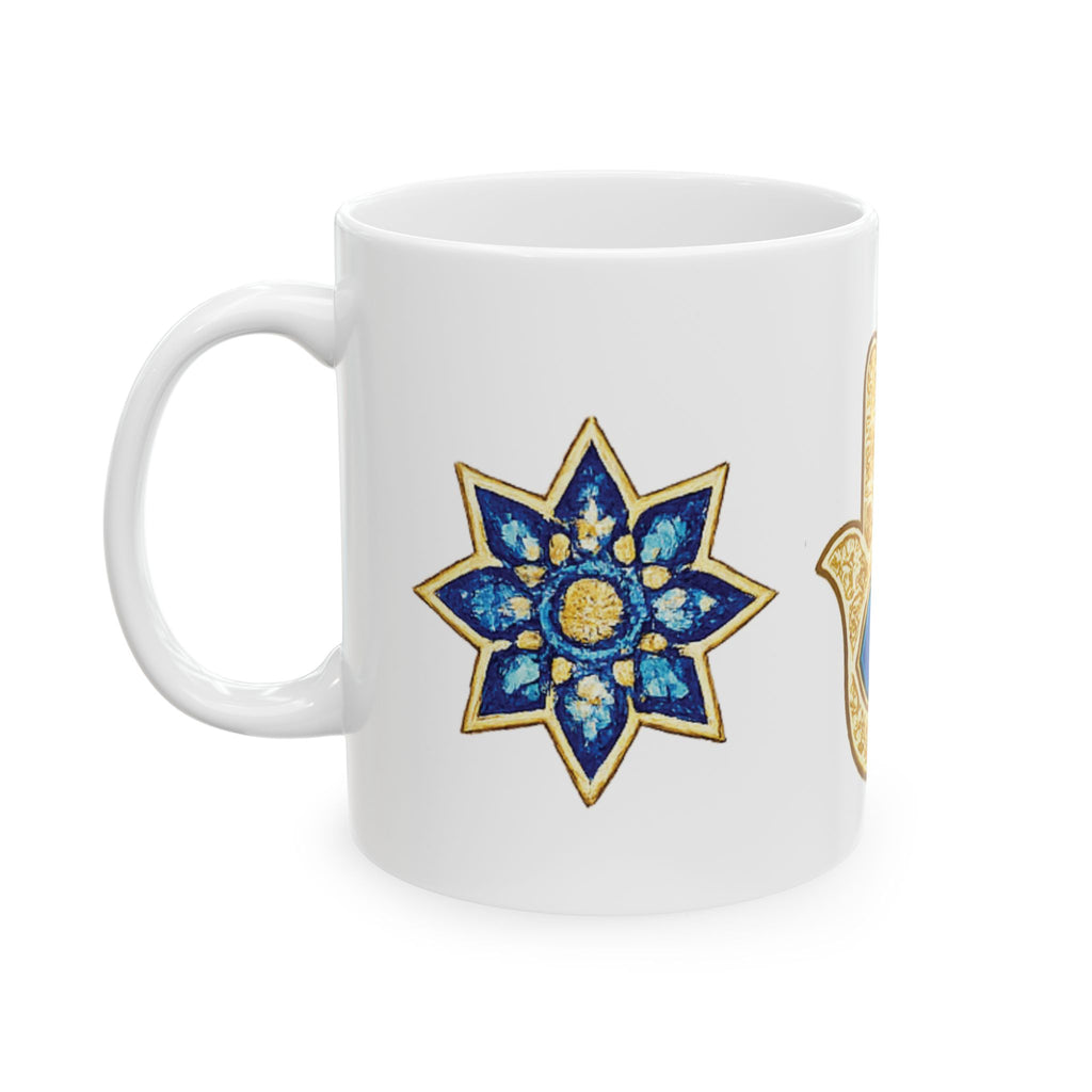 Evil Eye Hamsa Ceramic Mug – Protective Nazar Coffee Cup (11oz/15oz)