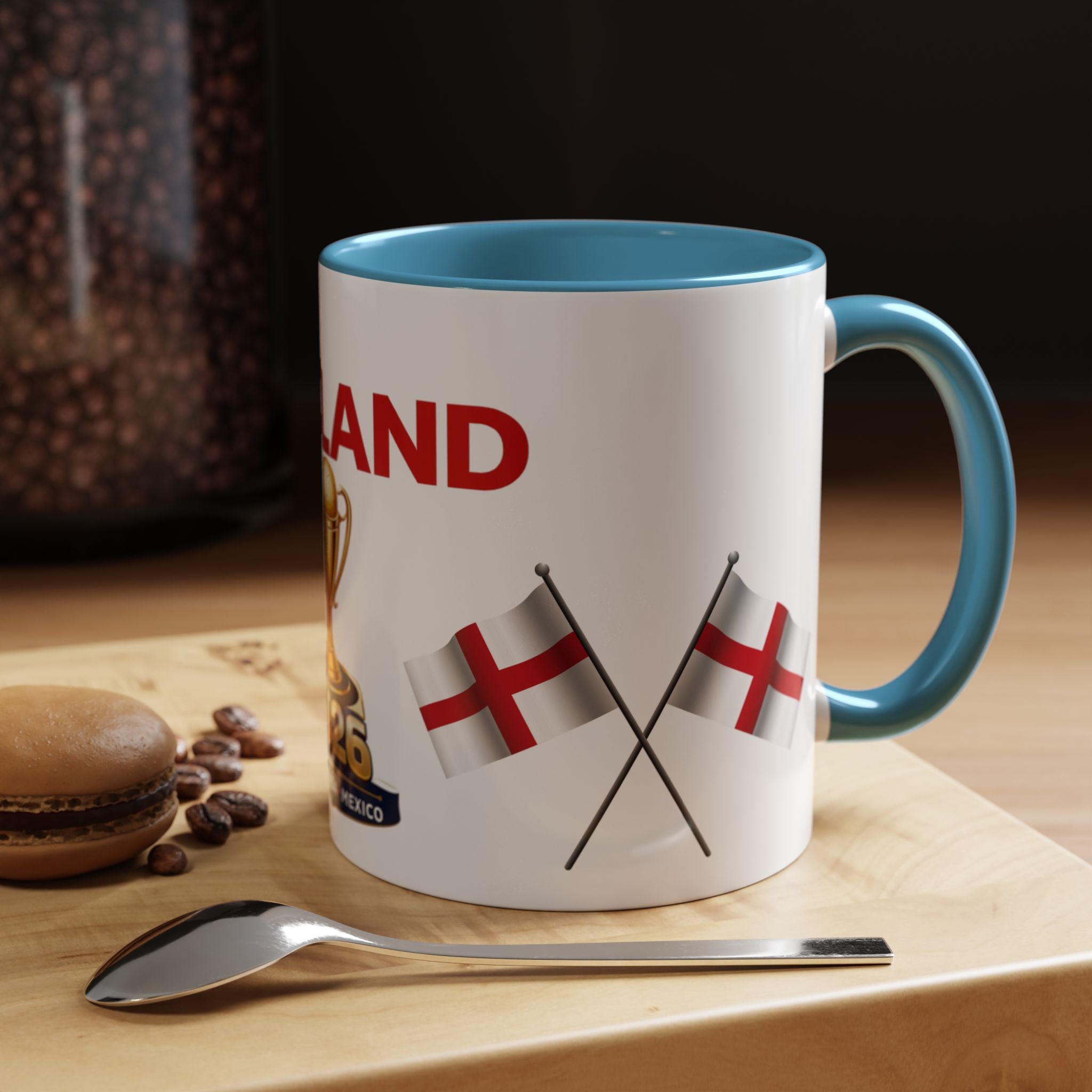England 2026 Soccer Trophy Accent Coffee Mug — Cup Fan Gift (11/15oz)