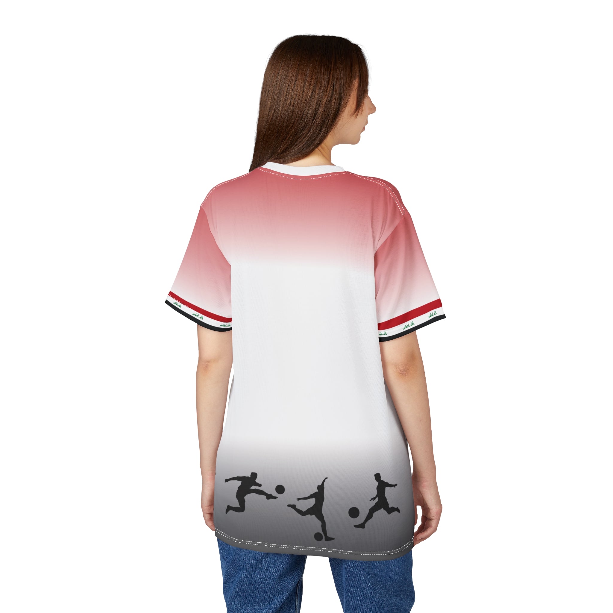 Iraq Lion Head Soccer Tee — Patriotic Football Graphic T-Shirt