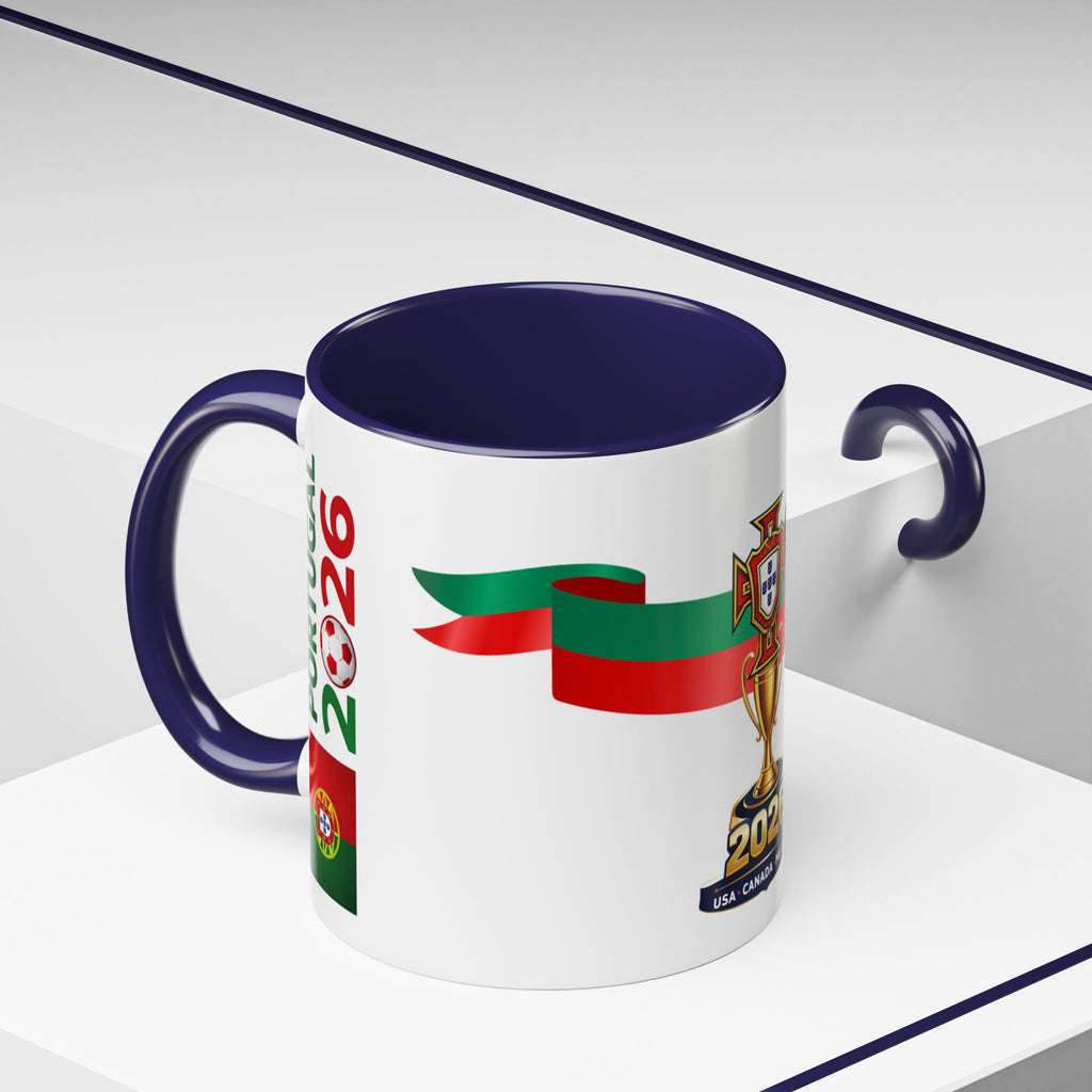 Portugal 2026 Soccer Cup Accent Coffee Mug – Portugal 2026 Trophy Design