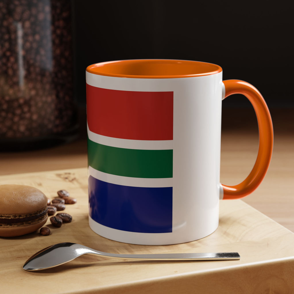 South Africa Flag Accent Coffee Mug — 11/15oz Patriotic Ceramic Cup