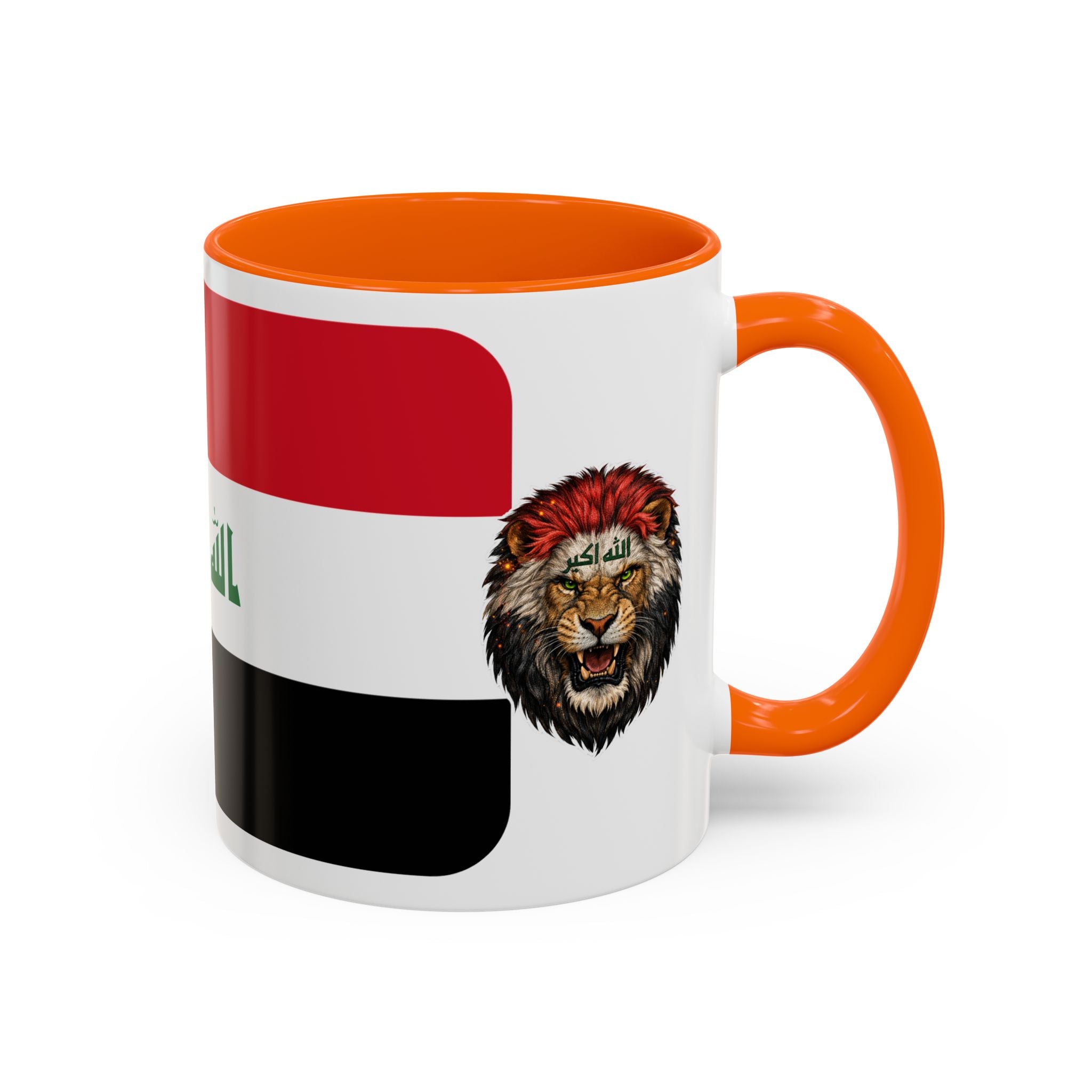Iraq Flag Accent Coffee Mug with Lion Emblem – Patriotic Iraqi 11/15oz Mug