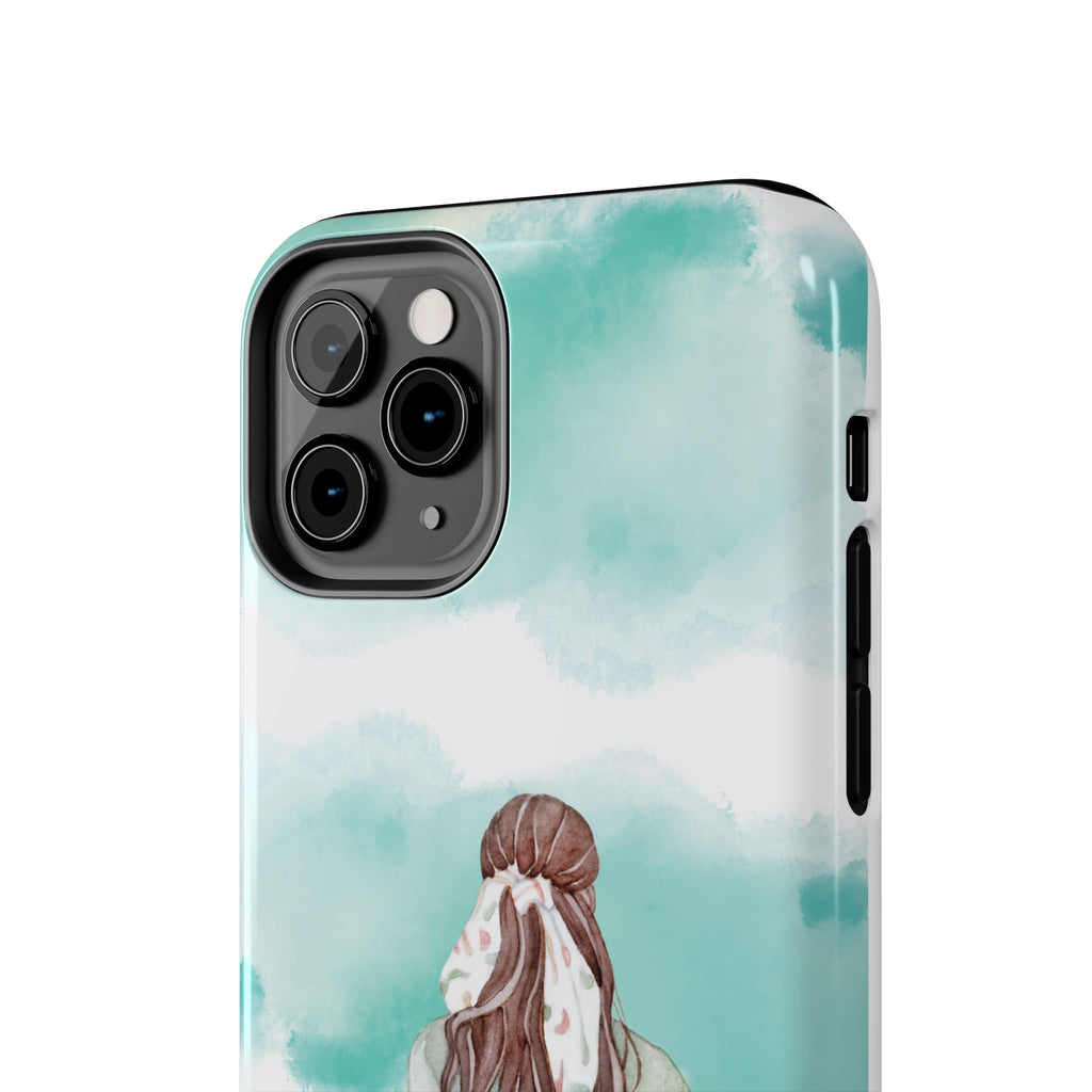 Watercolor Girl Tough Phone Case — Trendy Pastel Back-to-School Protective Cover