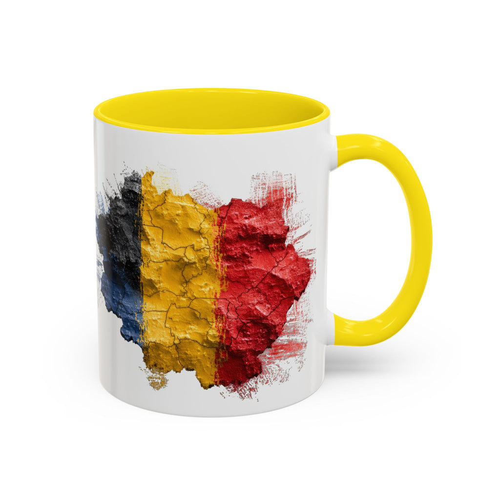 Belgium Flag Coffee Mug – Distressed Watercolor Accent Mug (11/15oz)