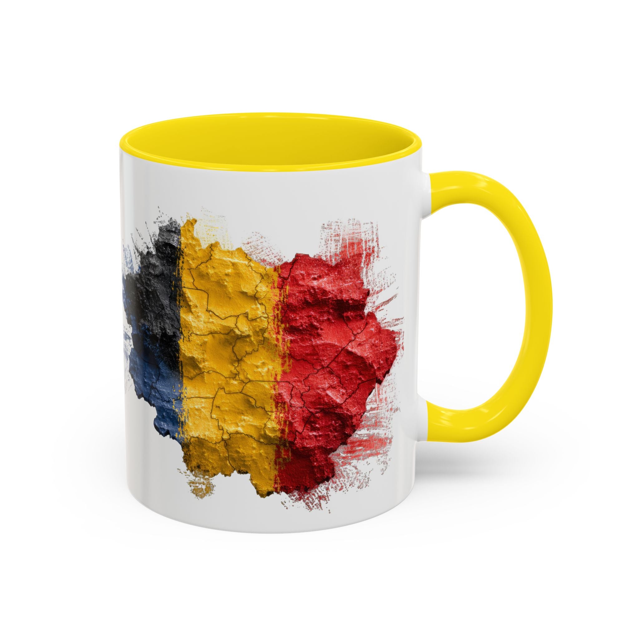Belgium Flag Coffee Mug – Distressed Watercolor Accent Mug (11/15oz)