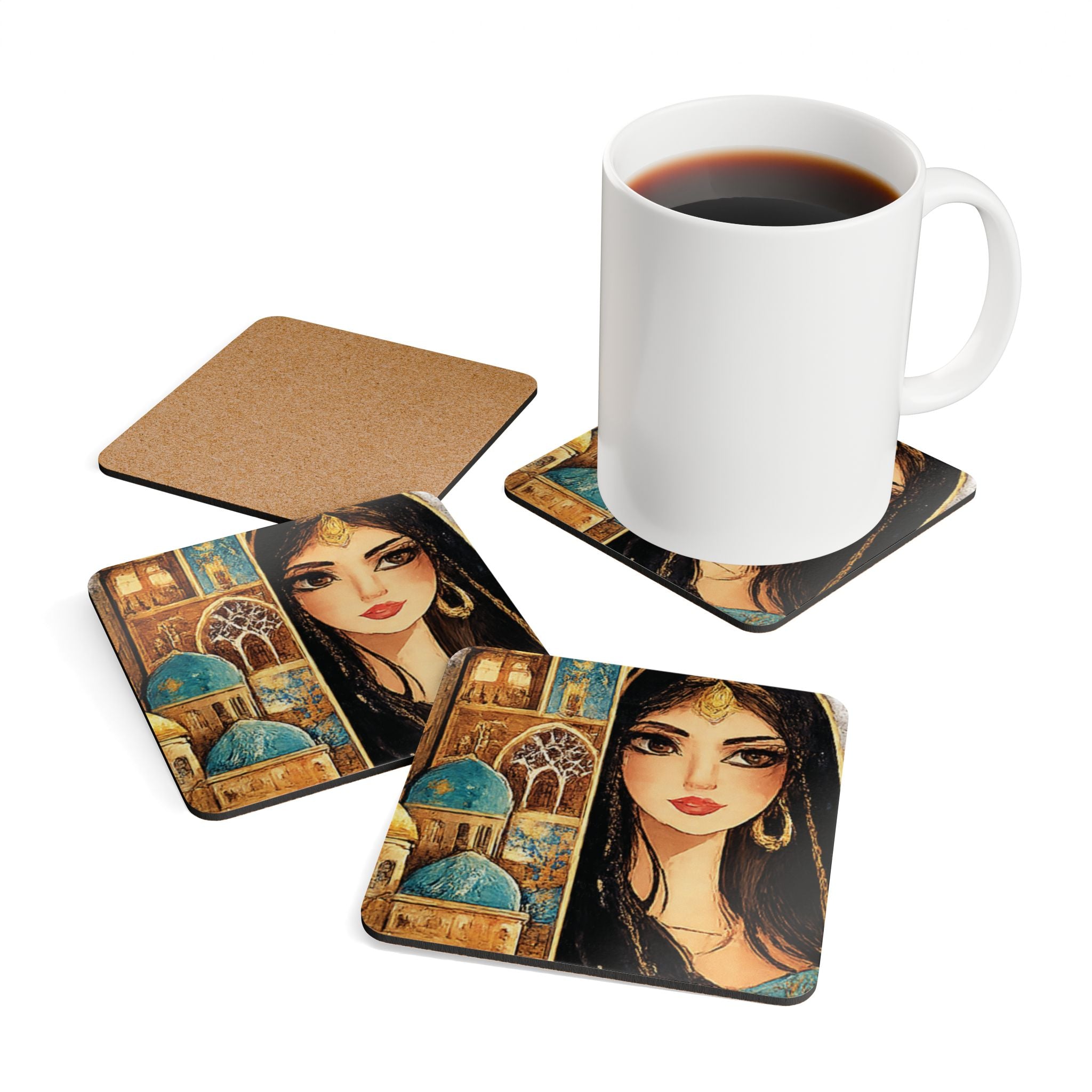 Middle Eastern Princess Art Drink Coasters (4-Pack)