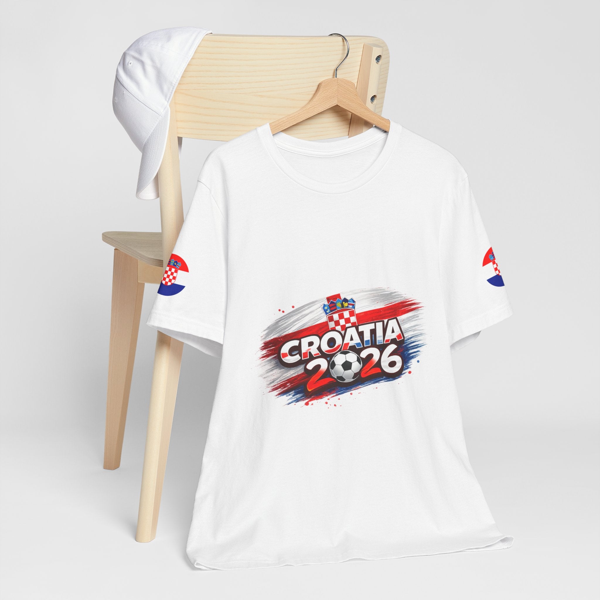 Croatia 2026 Soccer Fan Tee — Croatian Flag Ribbon Football Jersey Shirt