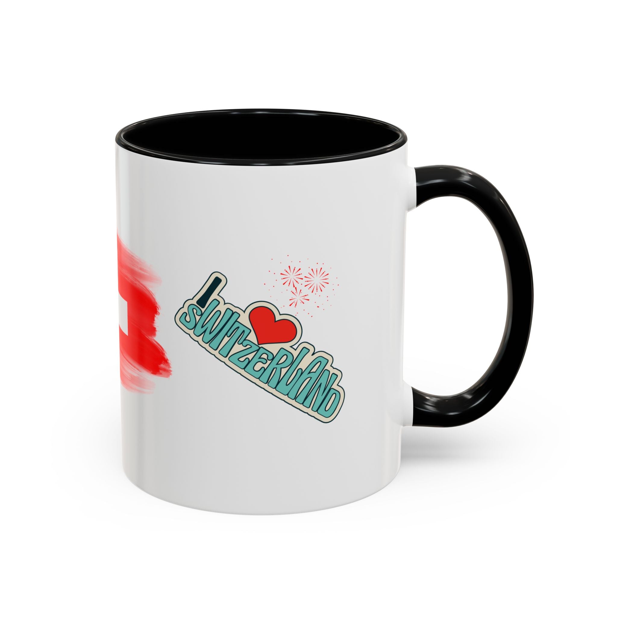 Switzerland Flag Accent Coffee Mug – I  Switzerland Travel Souvenir