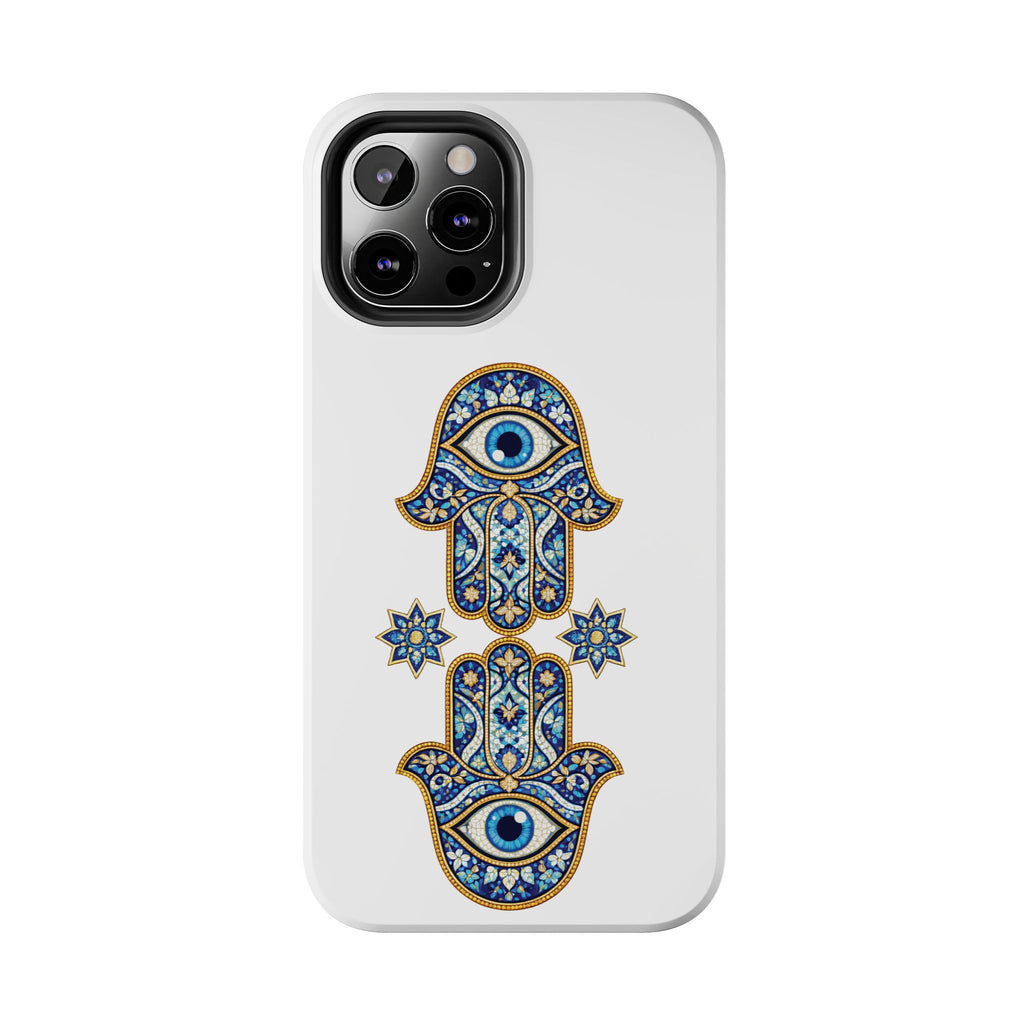 Hamsa Eye Tough Phone Case — Blue Mosaic Protective Phone Cover
