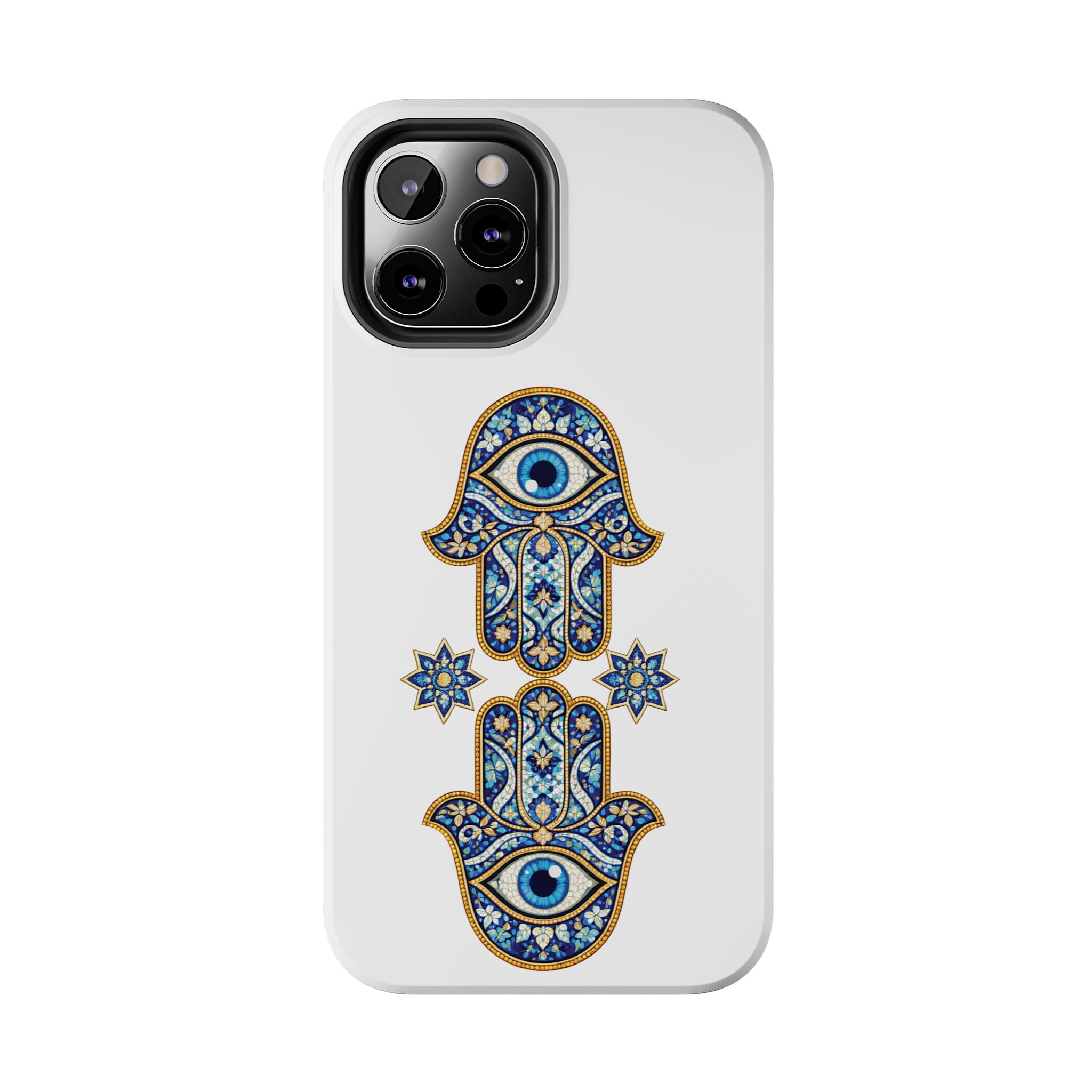 Hamsa Eye Tough Phone Case — Blue Mosaic Protective Phone Cover