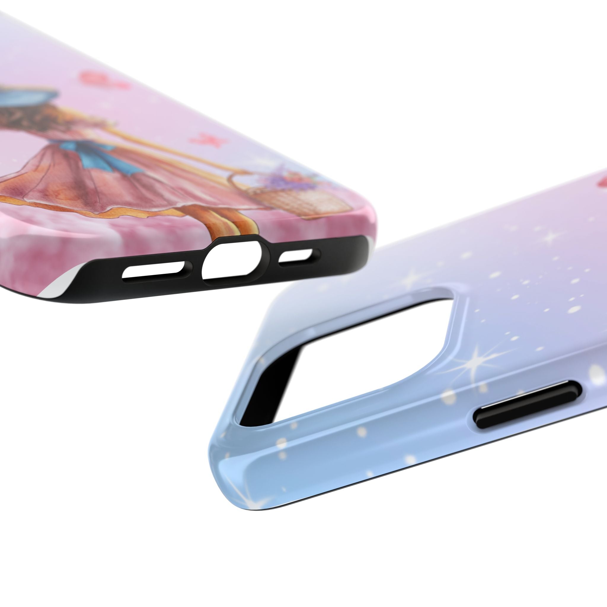 Pastel Girl with Hat Phone Case — Floral Basket Butterfly Tough Phone Case