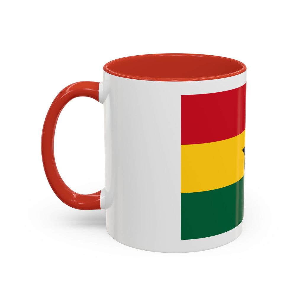 Ghana Flag Accent Coffee Mug – Black Star Red Yellow Green 11/15oz