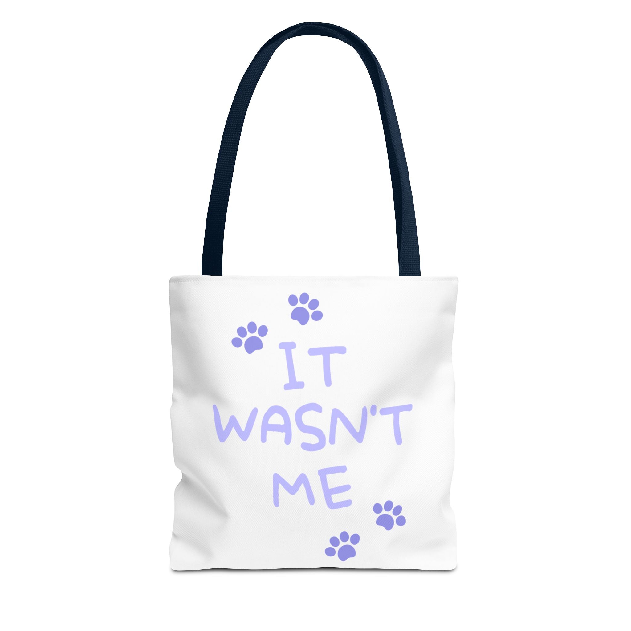 Cat Paw Print Tote — "It Wasn't Me" Funny Cat Tote Bag