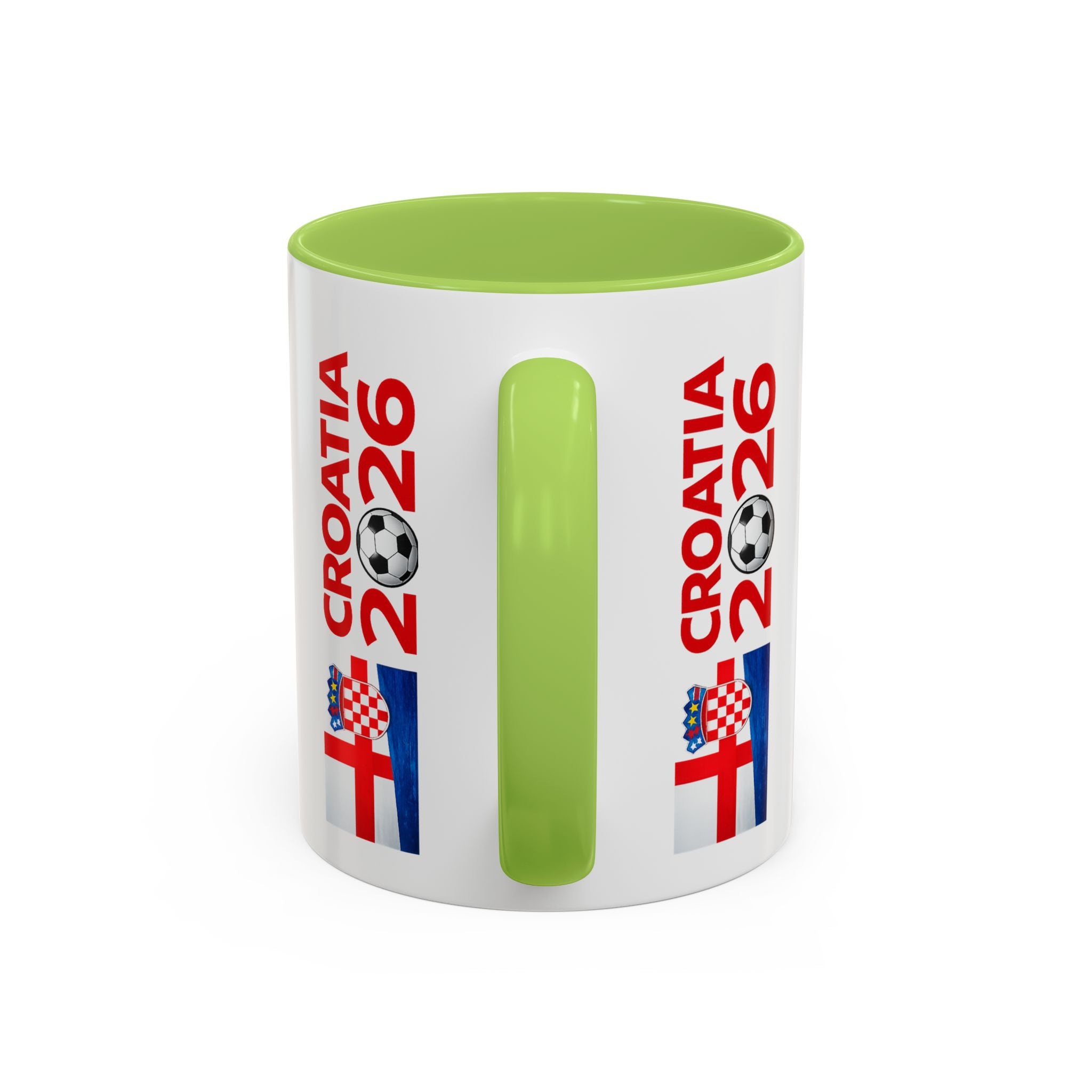 Croatia 2026 Soccer Fan Coffee Mug — Flags & Trophy Cup Design