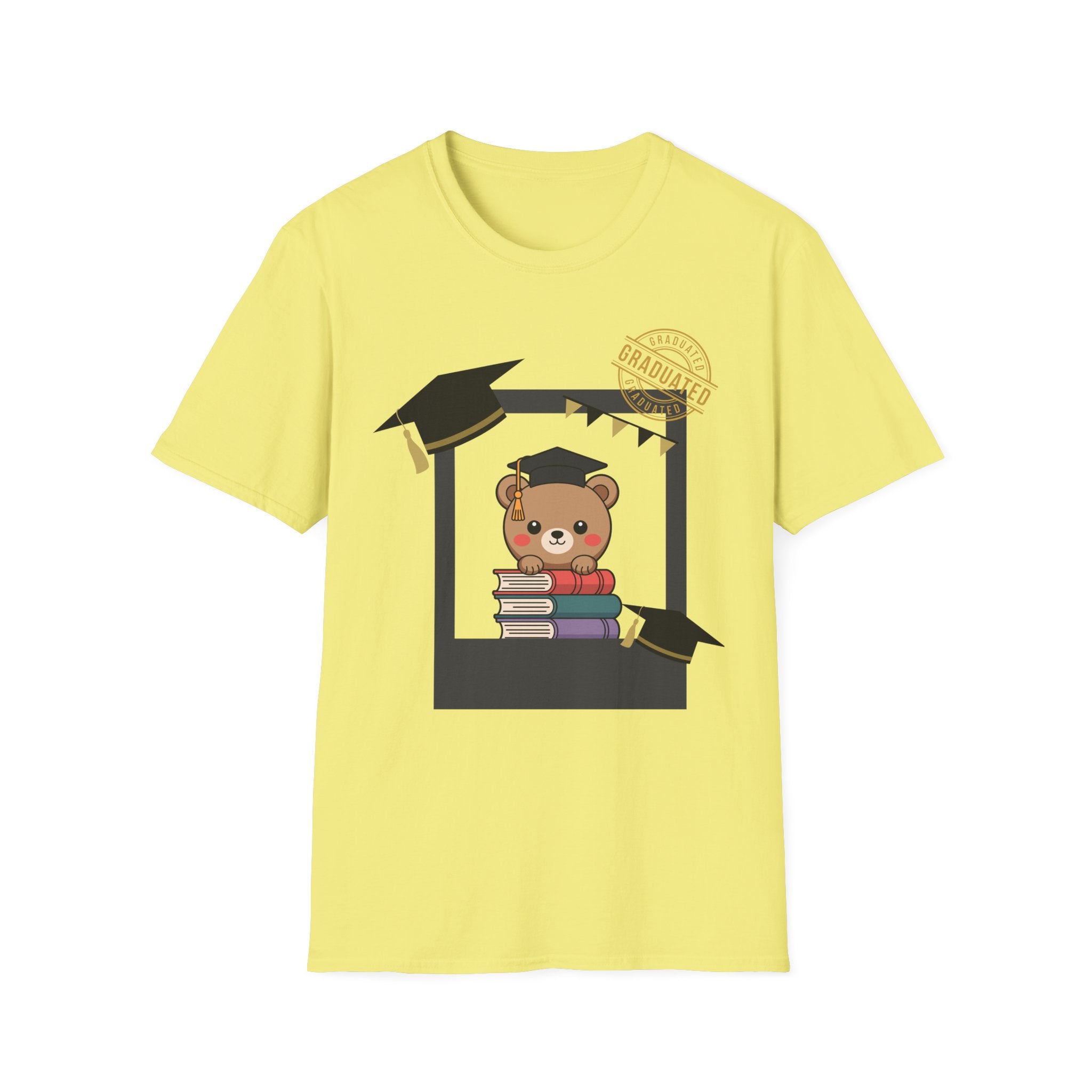 Graduation Bear T-Shirt — Cute Cap & Books Grad Tee for Kids