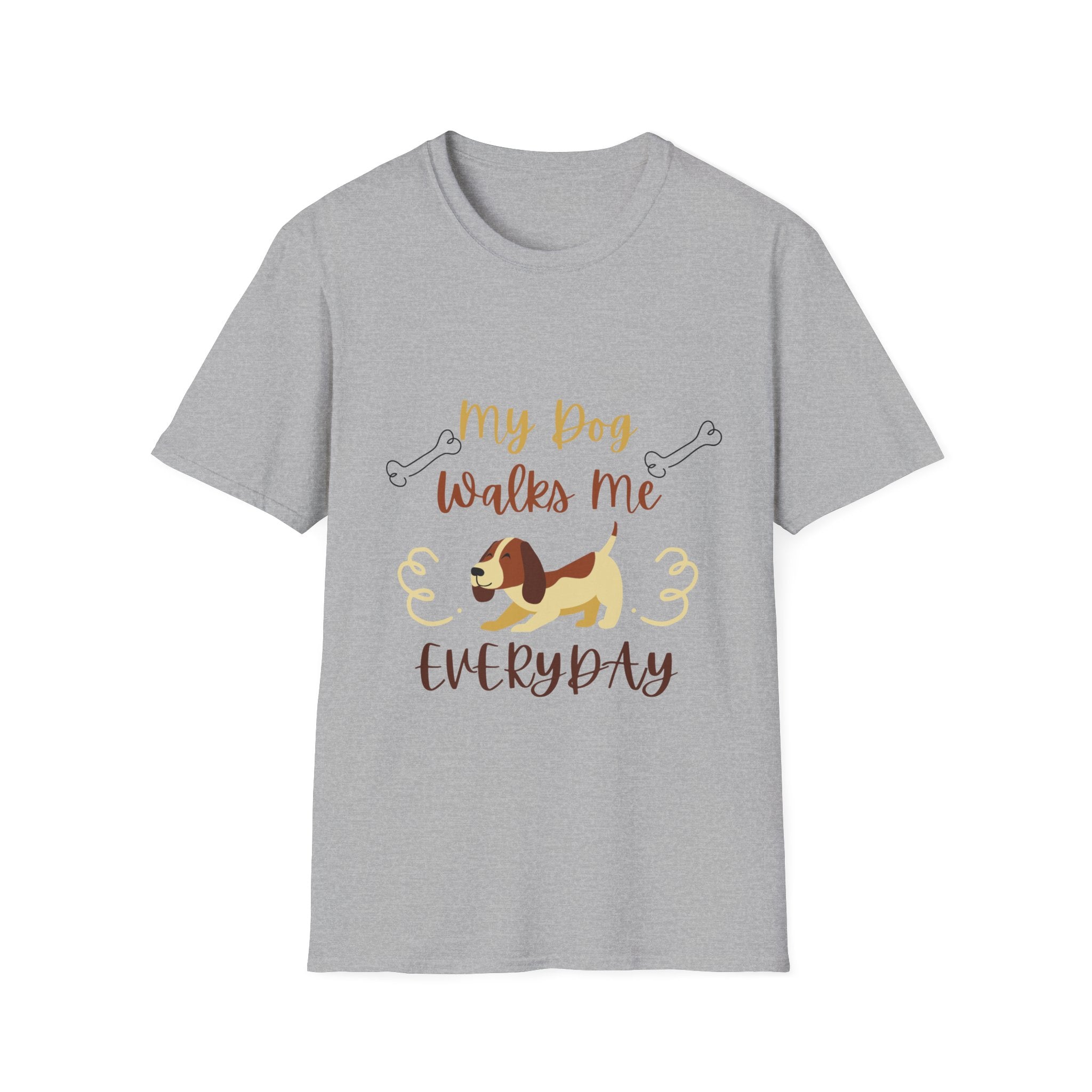 Dog Lover T-Shirt — “My Dog Walks Me Everyday” Cute Beagle Design