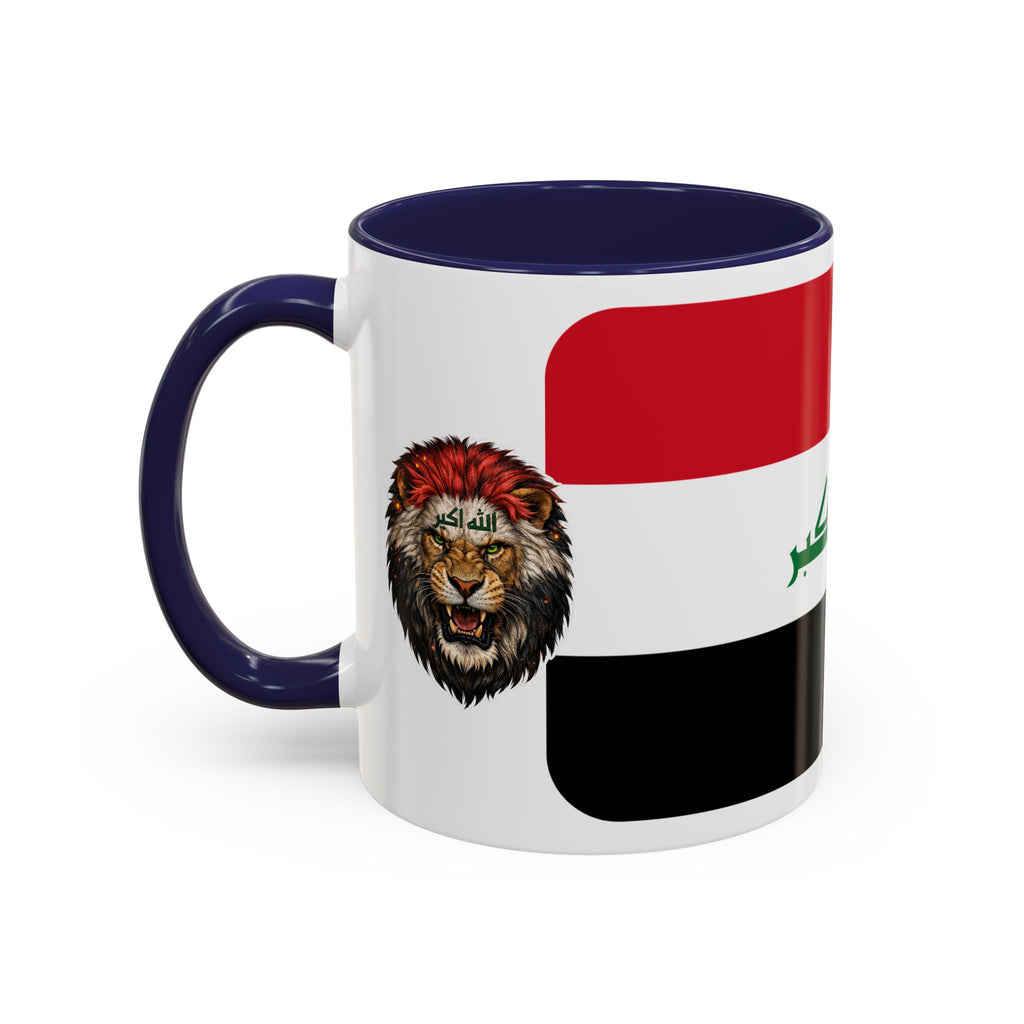 Iraq Flag Accent Coffee Mug with Lion Emblem – Patriotic Iraqi 11/15oz Mug