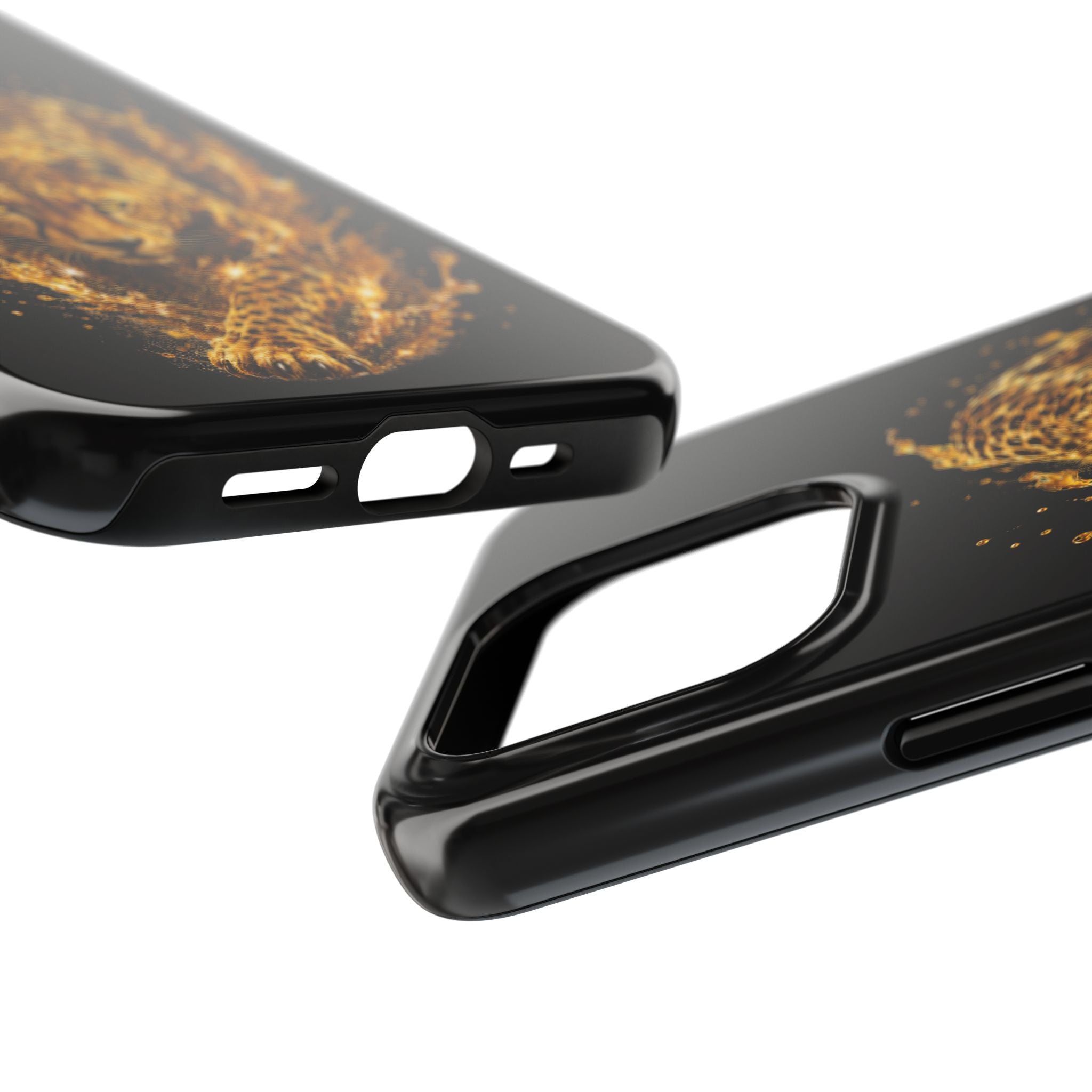 Golden Cheetah Tough Phone Case — Fierce Splash Design, Protective iPhone Cover