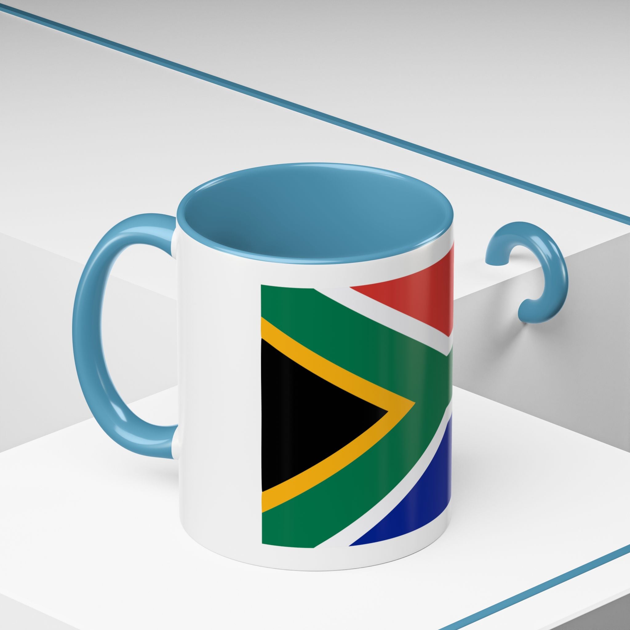 South Africa Flag Accent Coffee Mug — 11/15oz Patriotic Ceramic Cup