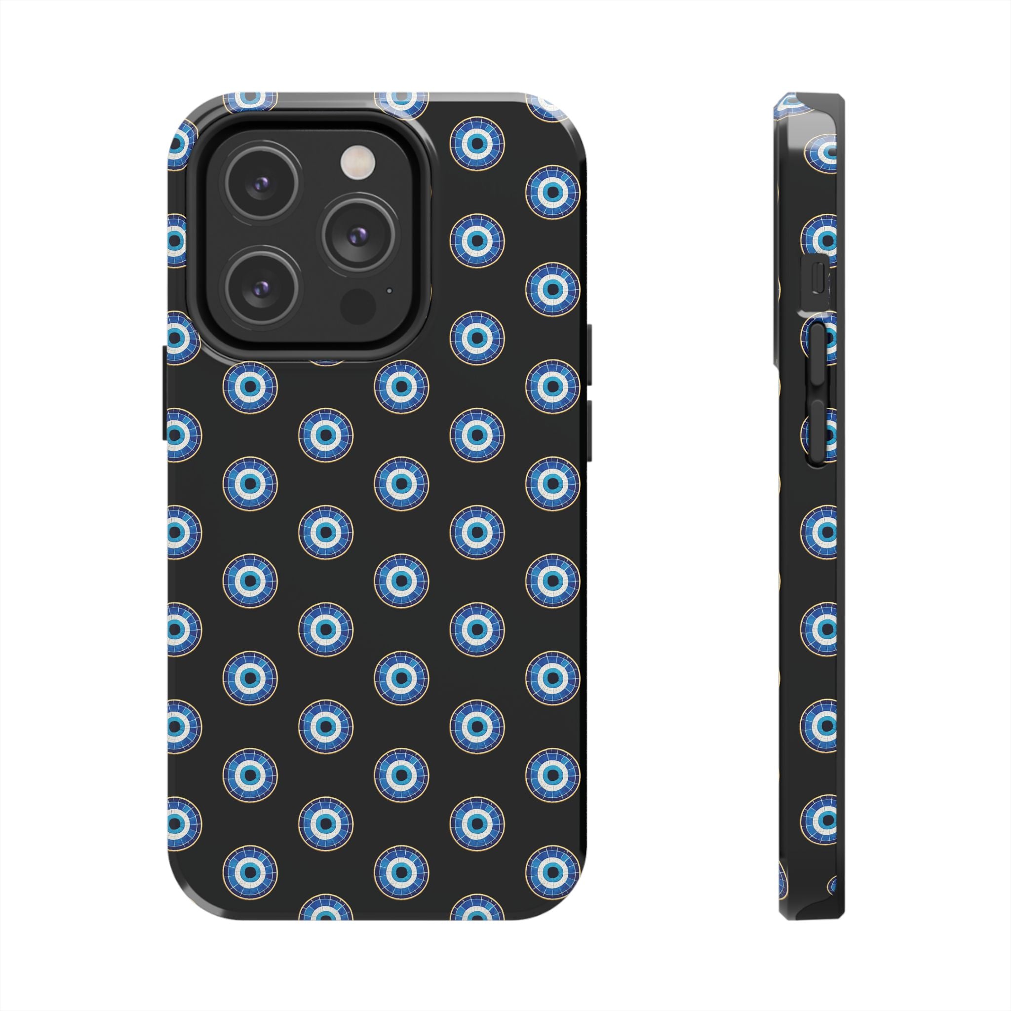 Evil Eye Pattern Tough Phone Case — Protective Blue Nazar Design