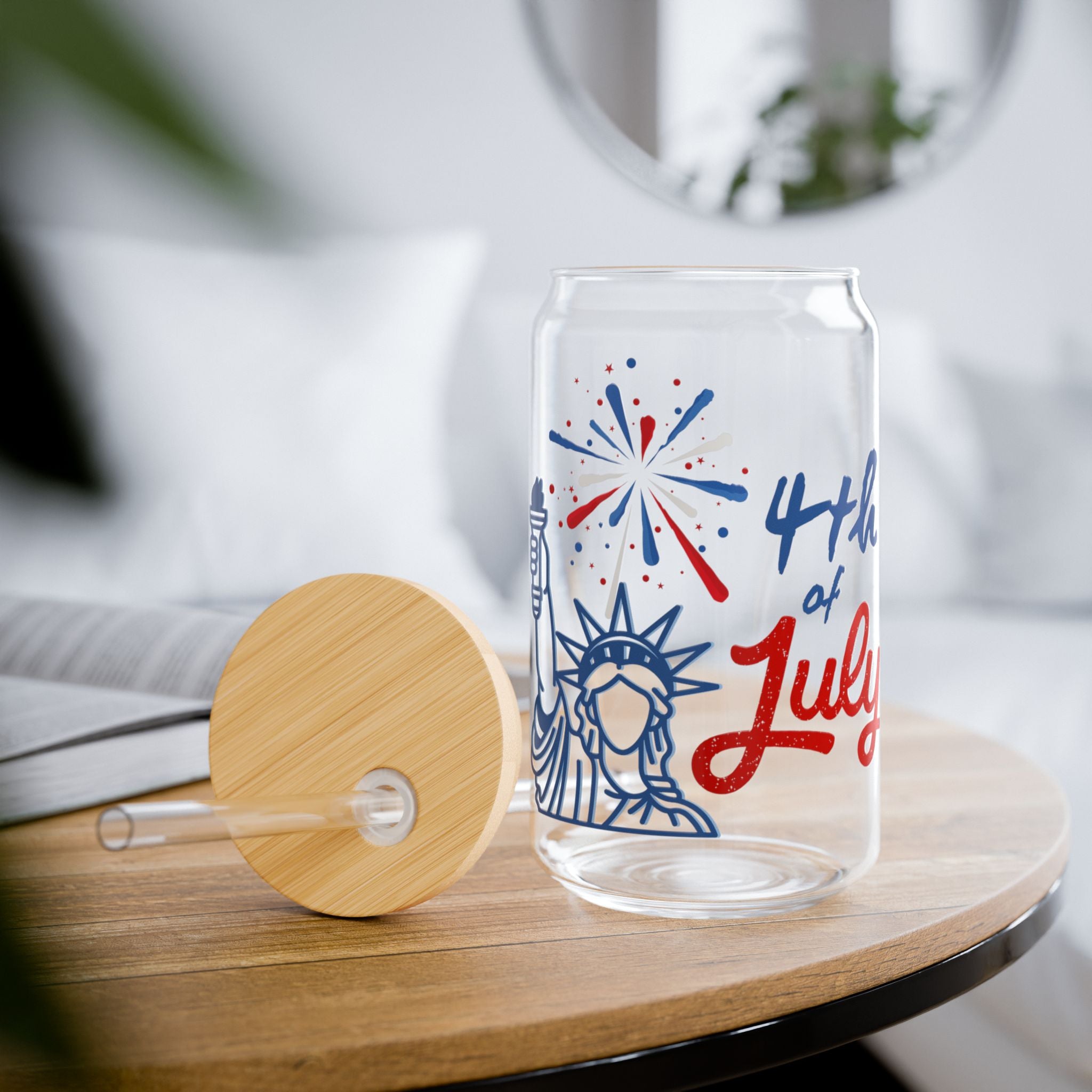16oz July 4th Sipper Glass - Statue of Liberty Patriotic Drink Tumbler