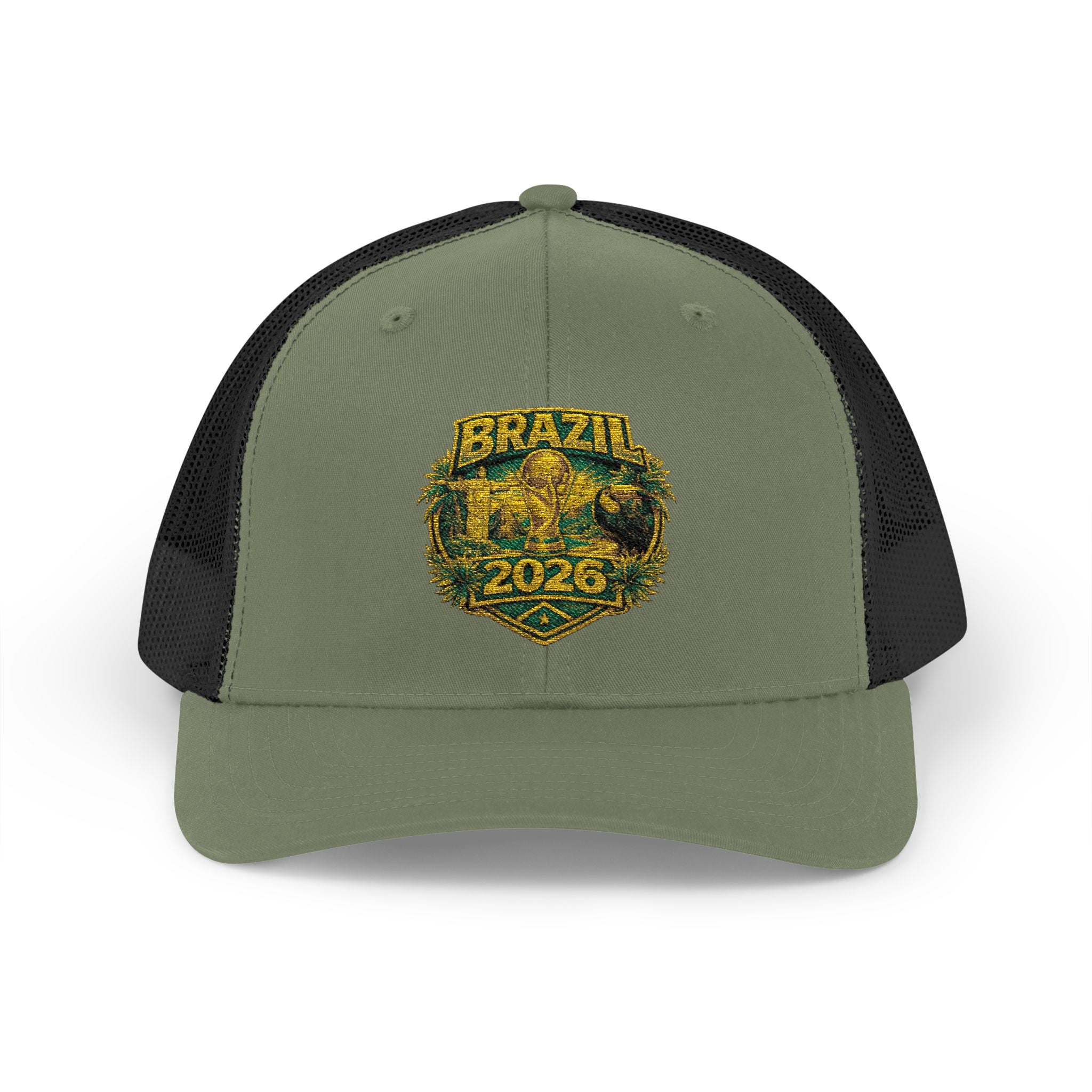 Brazil  Vintage Patch Trucker Cap — Rustic 2026 Crest Snapback