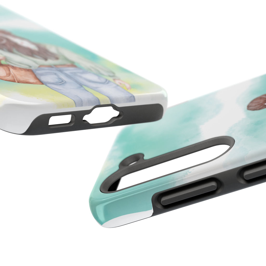 Watercolor Girl Tough Phone Case — Trendy Pastel Back-to-School Protective Cover