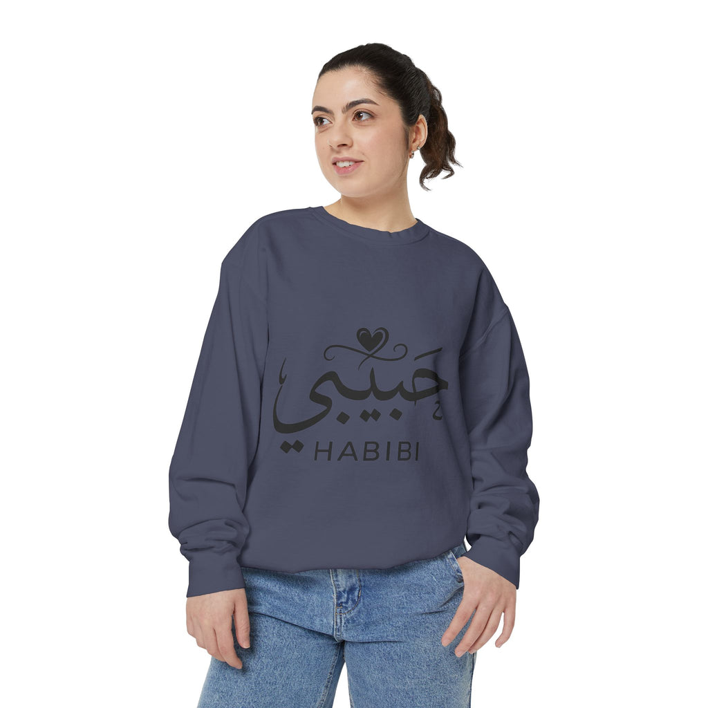 Habibi Sweatshirt — Arabic 'Habibi' Love Script Cozy Sweater