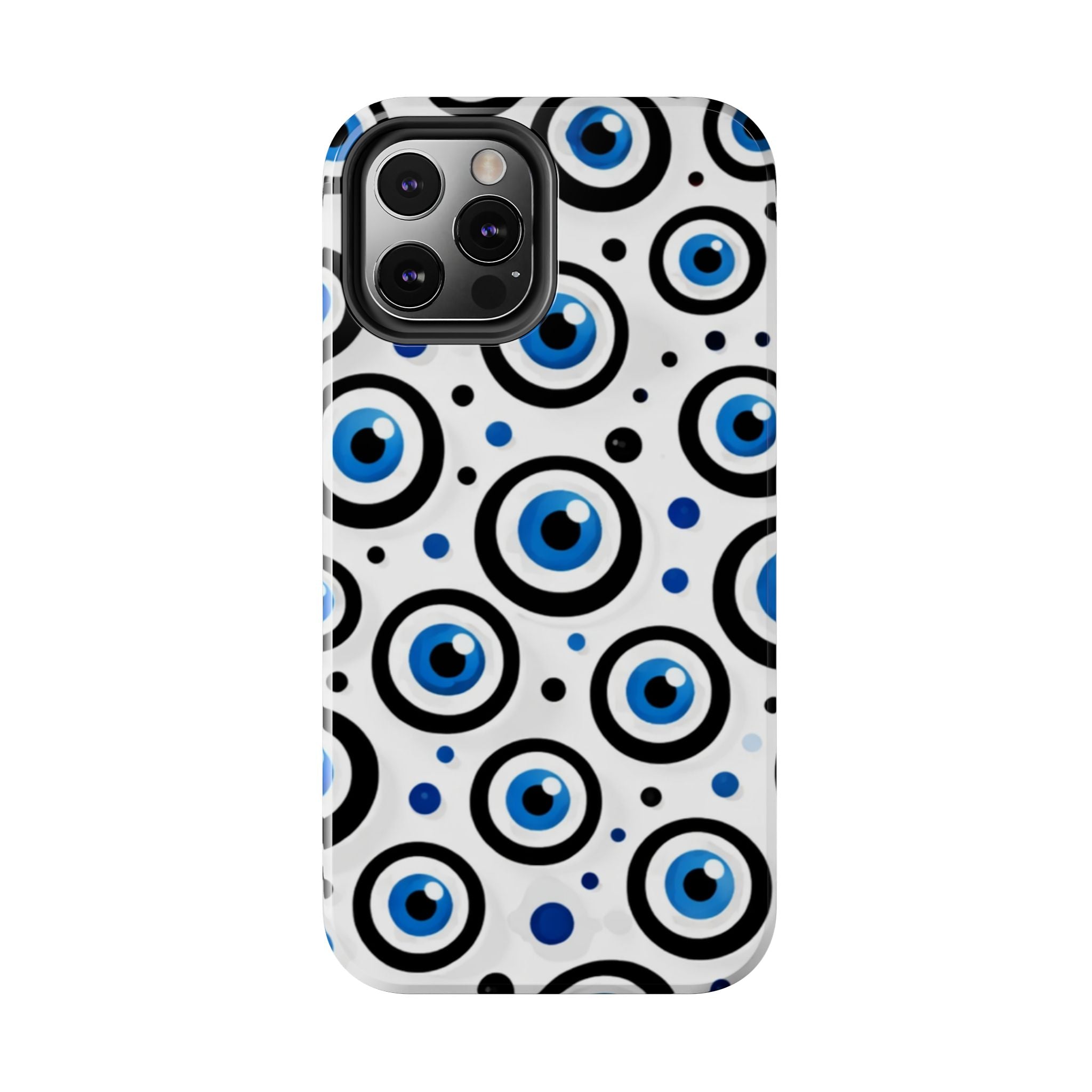 Blue Evil Eye Pattern Tough Phone Case — Protective Ceramic Nazar Design