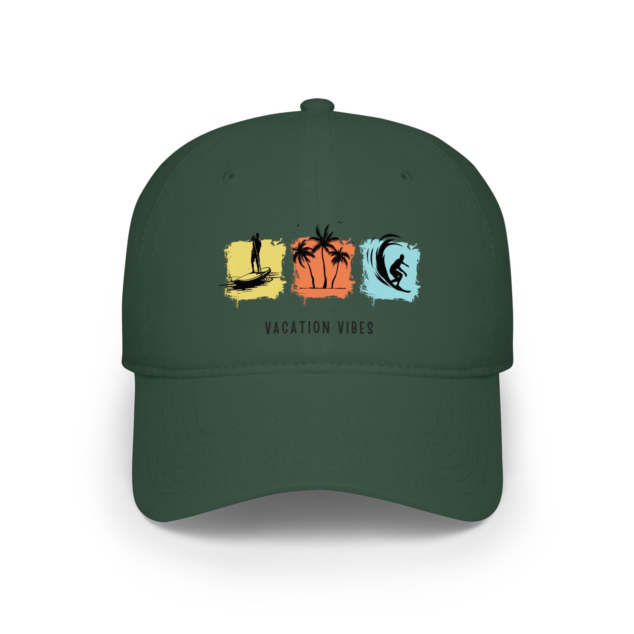 Vacation Vibes Low Profile Baseball Cap — Tropical Palm Beach Hat