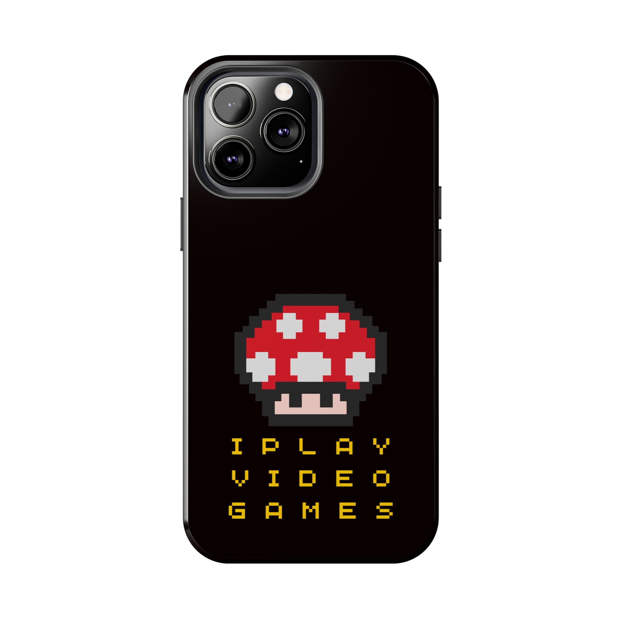I Play Video Games Pixel Mushroom Phone Case — Tough Protective Gamer Case