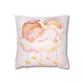 Baby Girl Nursery Pillowcase — Sleeping Baby on Cloud Decorative Throw Pillowcase