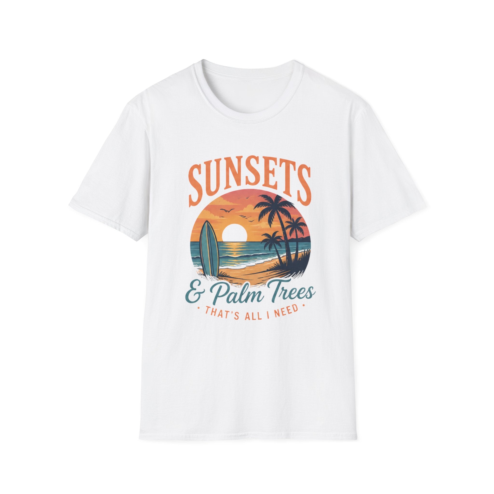 Sunsets & Palm Trees unisex T-Shirt — Tropical Surf Retro Tee