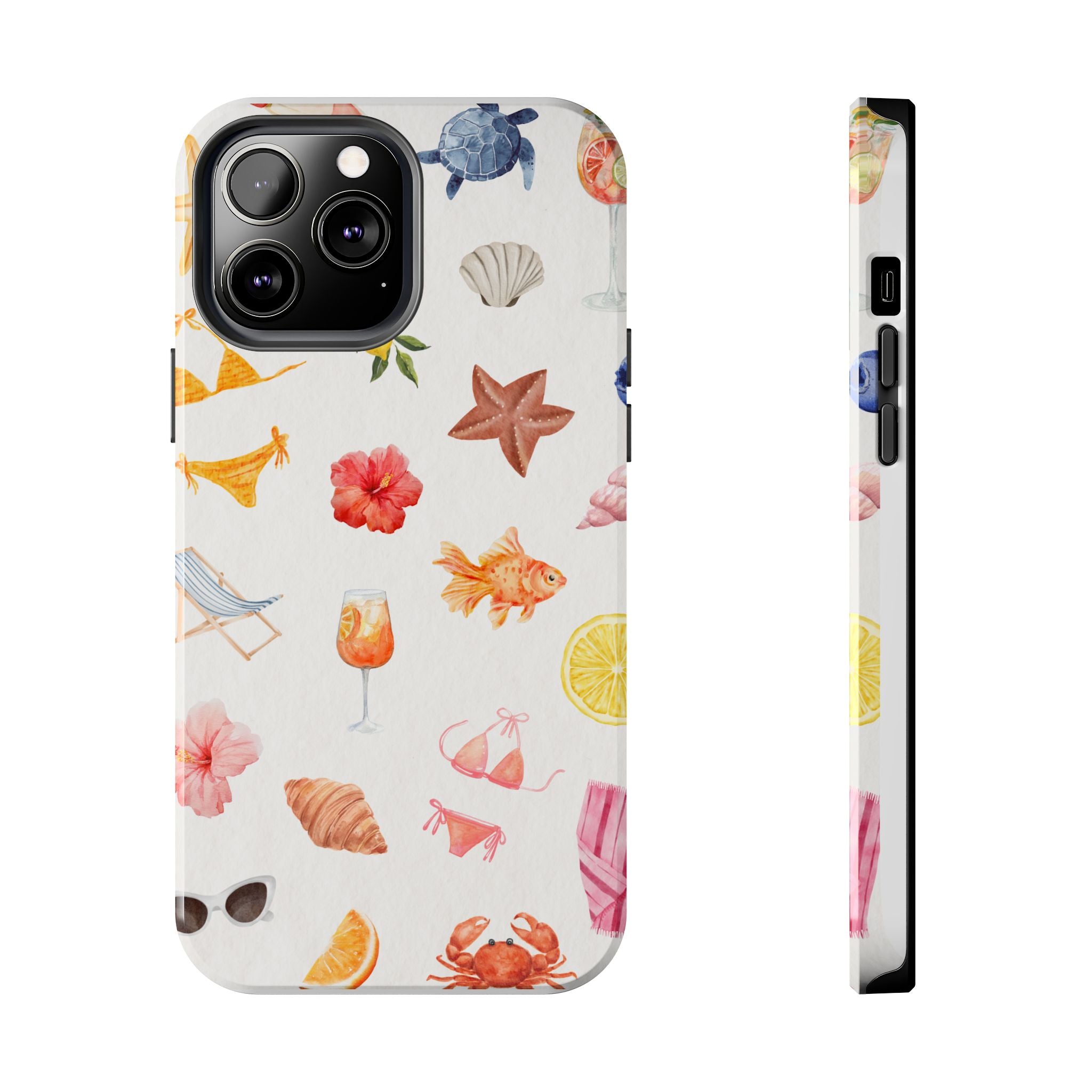 Summer Seashells Pattern Tough Phone Case — Beach Vacation Phone Cover