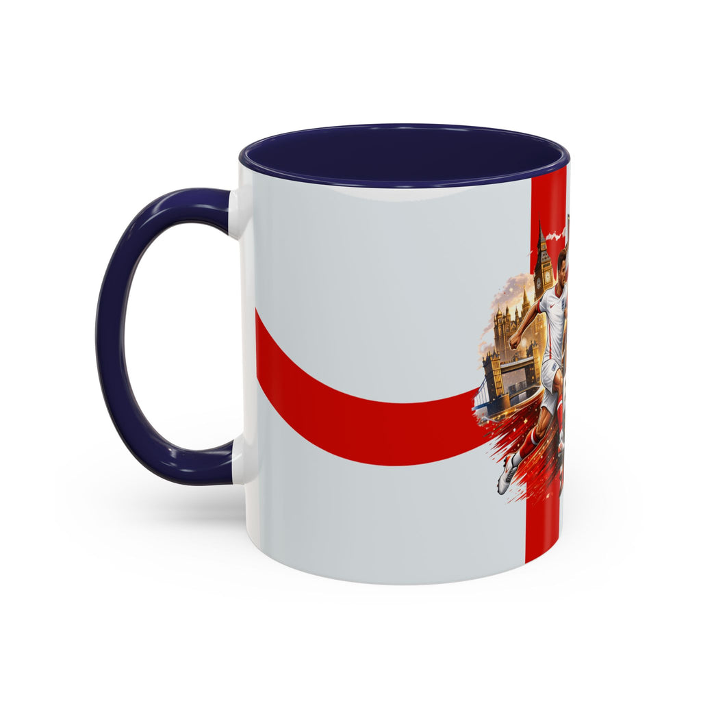 England 2026 Football Cup Accent Mug — Lion & St. George Soccer Coffee Cup (11/15oz)