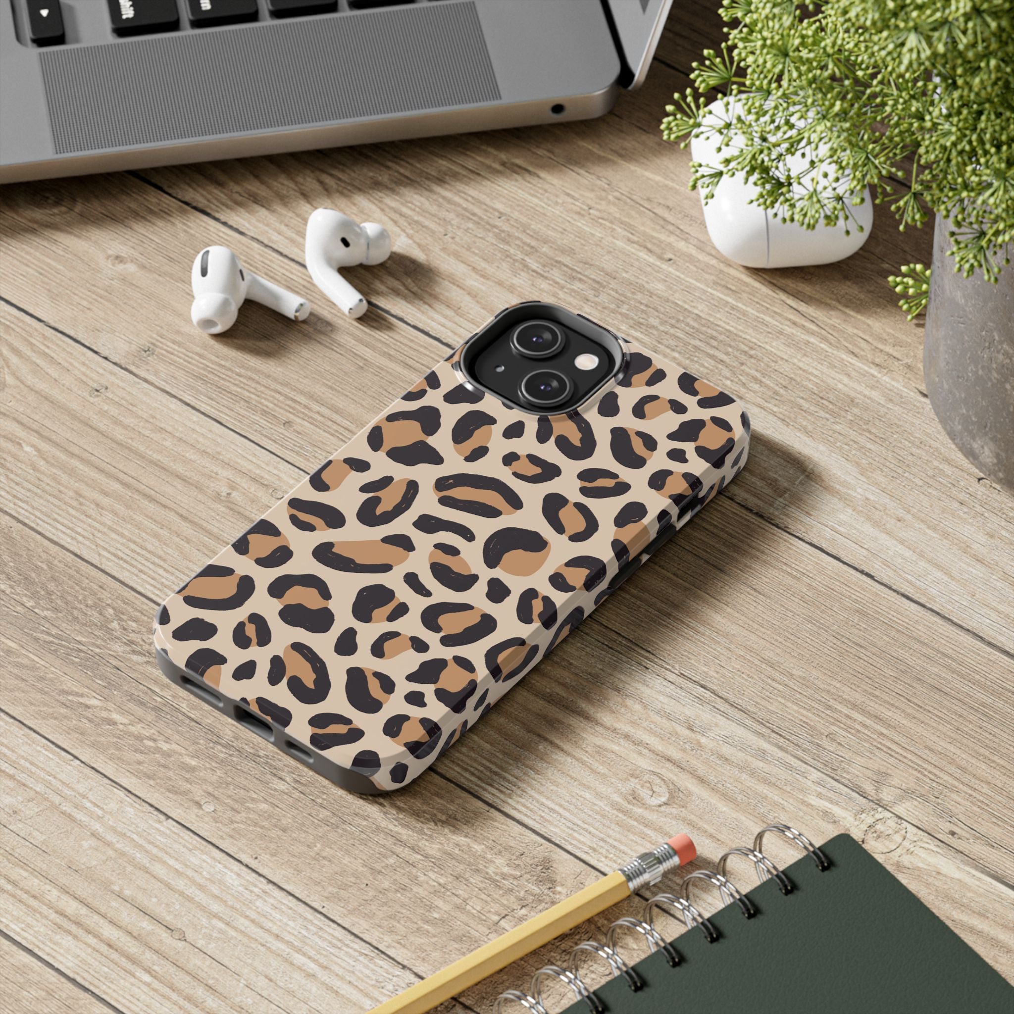 Leopard Print Tough Phone Case – Durable Glam Protective Cover