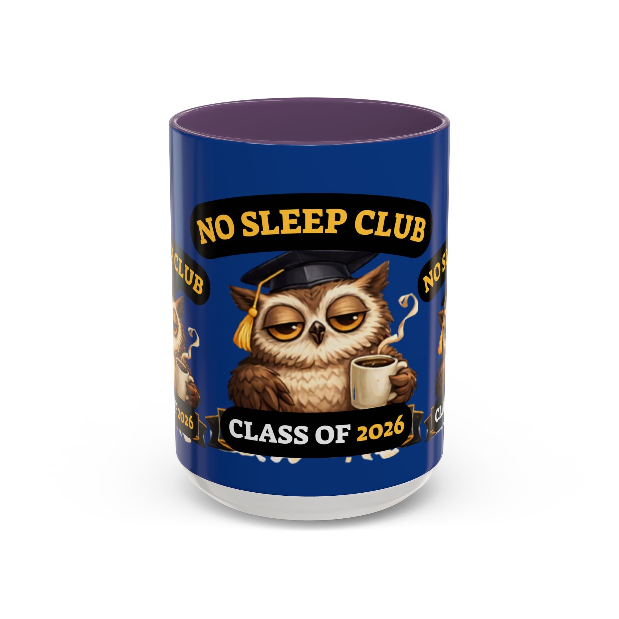 No Sleep Club Class of 2026 Coffee Mug — Graduation Owl Accent Mug (11/15oz)