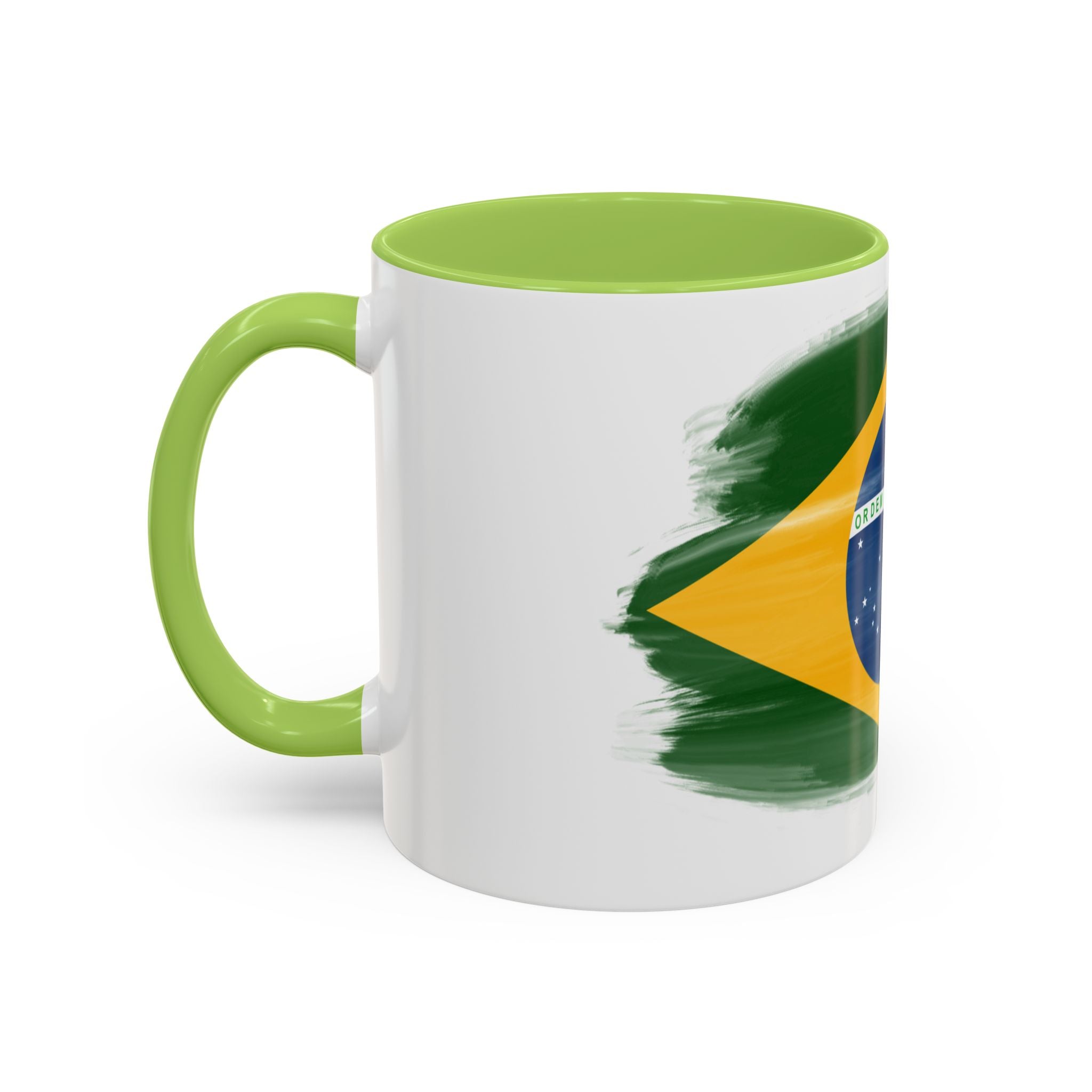 Brazil Flag Coffee Mug — Accent Ceramic Tea Cup (11/15 oz)