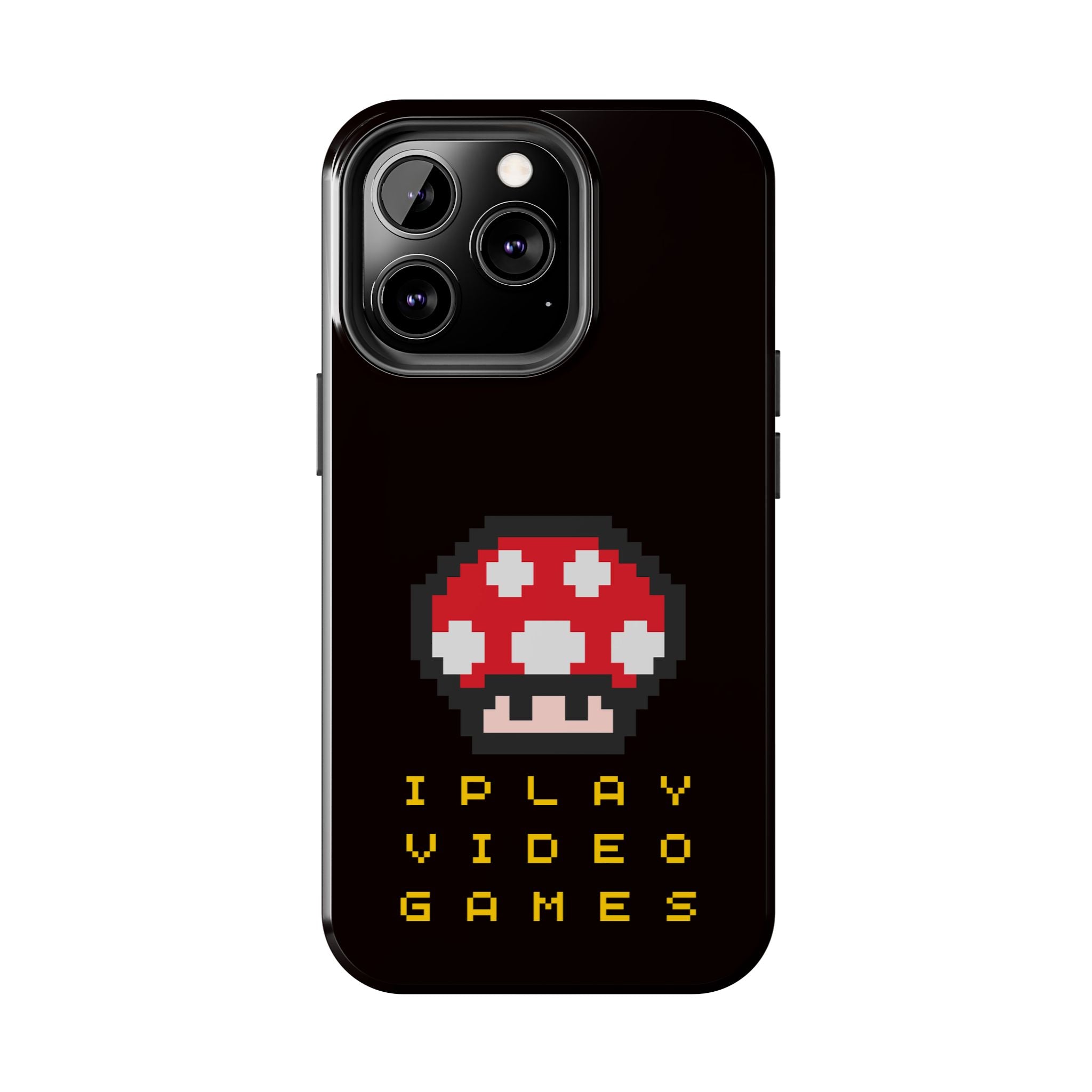 I Play Video Games Pixel Mushroom Phone Case — Tough Protective Gamer Case