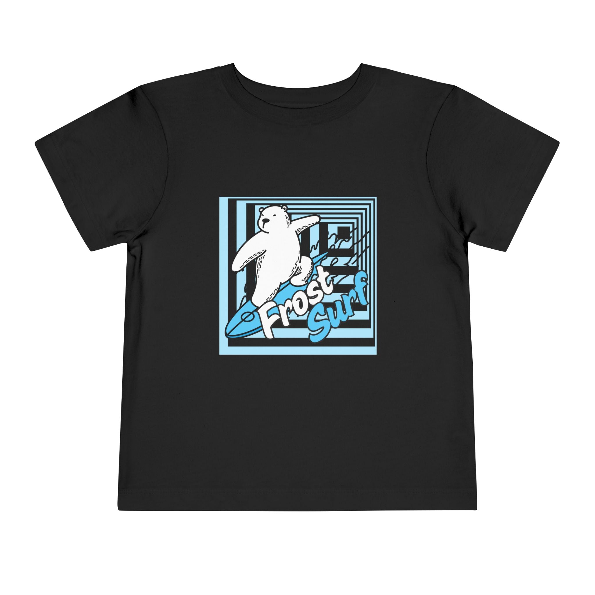 Frost Surf Polar Bear Toddler Tee — Cute Surfing Arctic Graphic Shirt