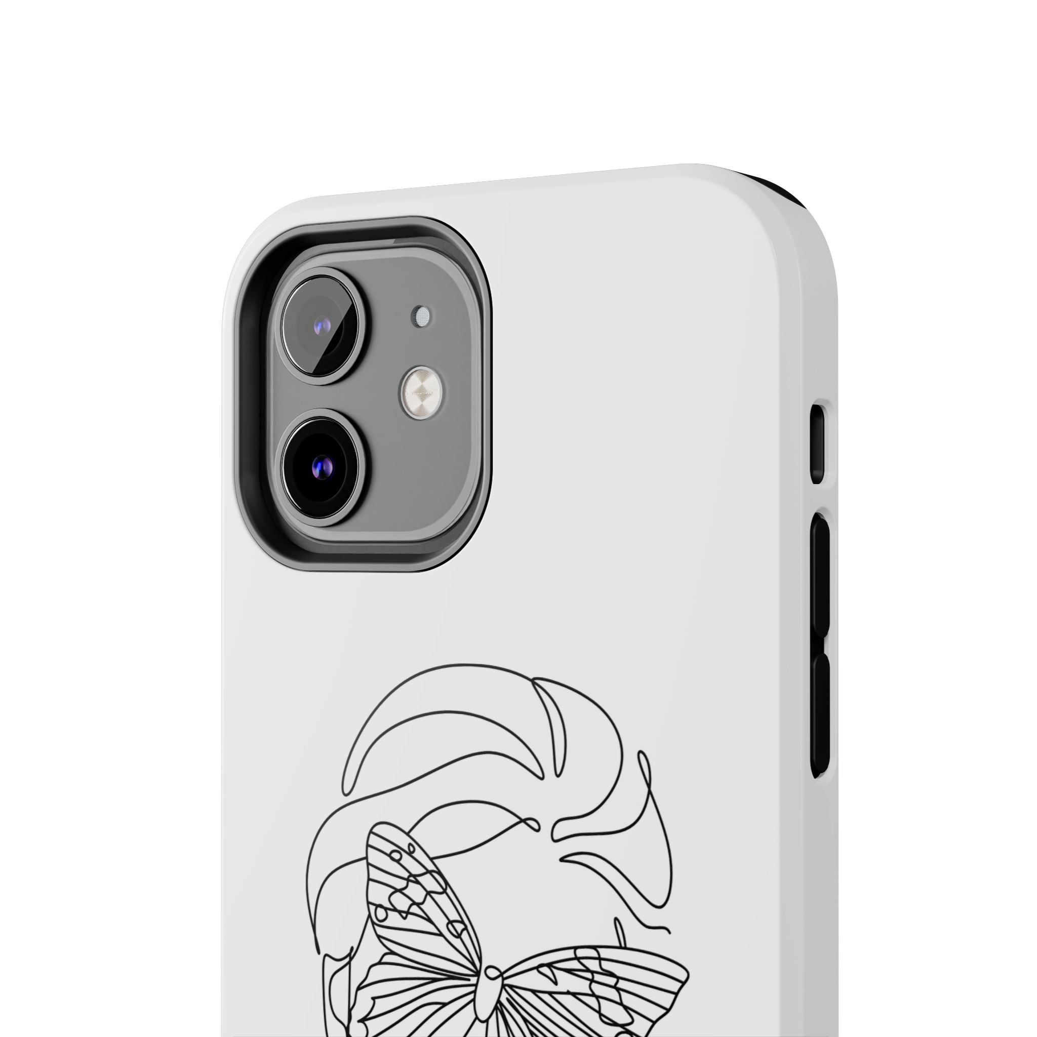 Butterfly Line Art Tough Phone Case — Minimalist Woman Face Design