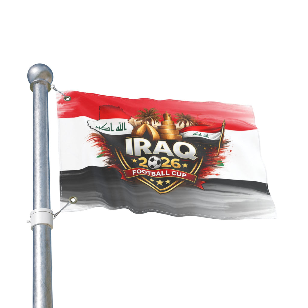 Iraq 2026 Football Cup Double-Sided Flag — National Team Support Banner